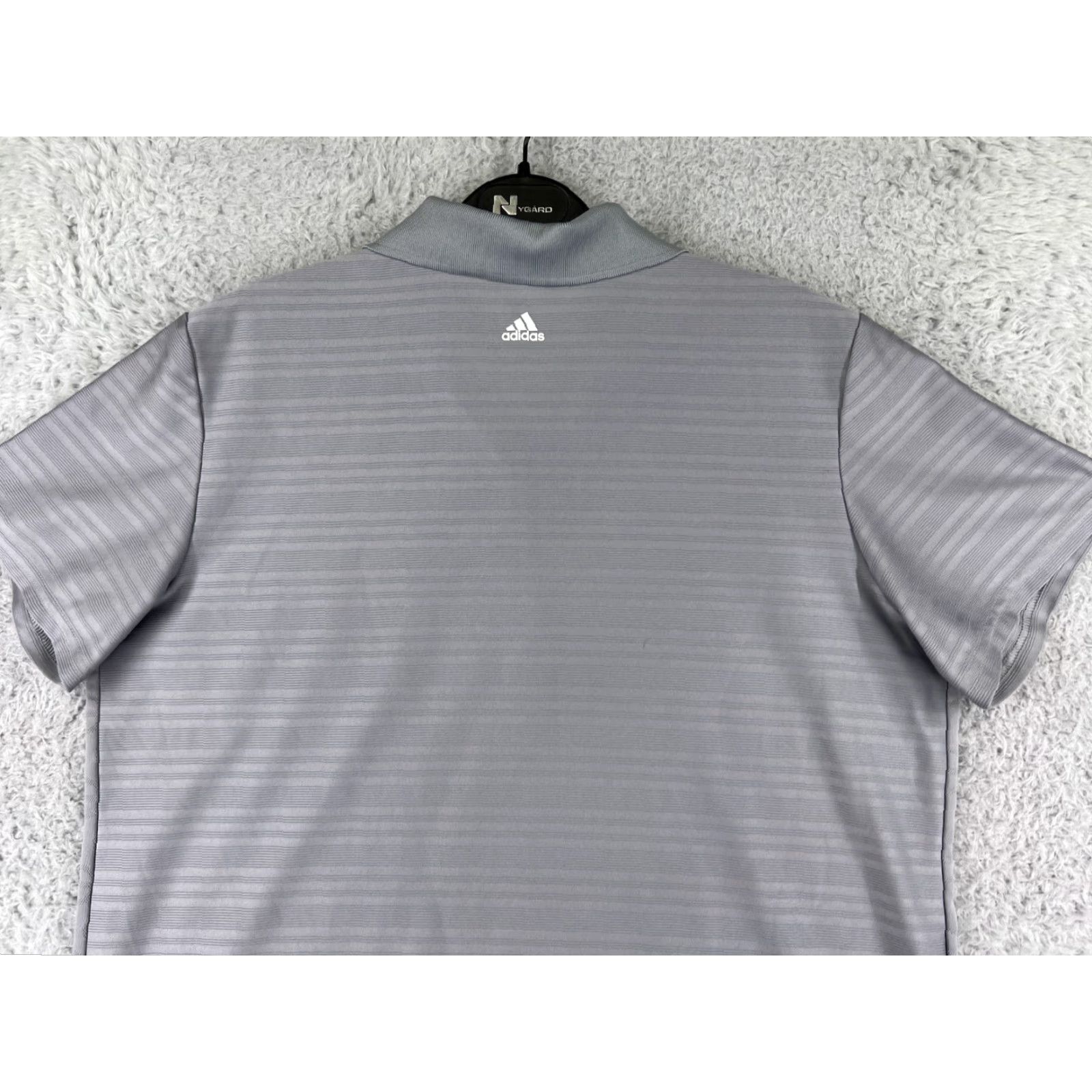 Adidas Adidas Polo Shirt Mens XL Gray Striped Polyester Golf Polo Shirt - Men’s, Short Sleeve, - Golf, Athletic, American, Sports Size US XL / EU 56 / 4 - 7 Thumbnail