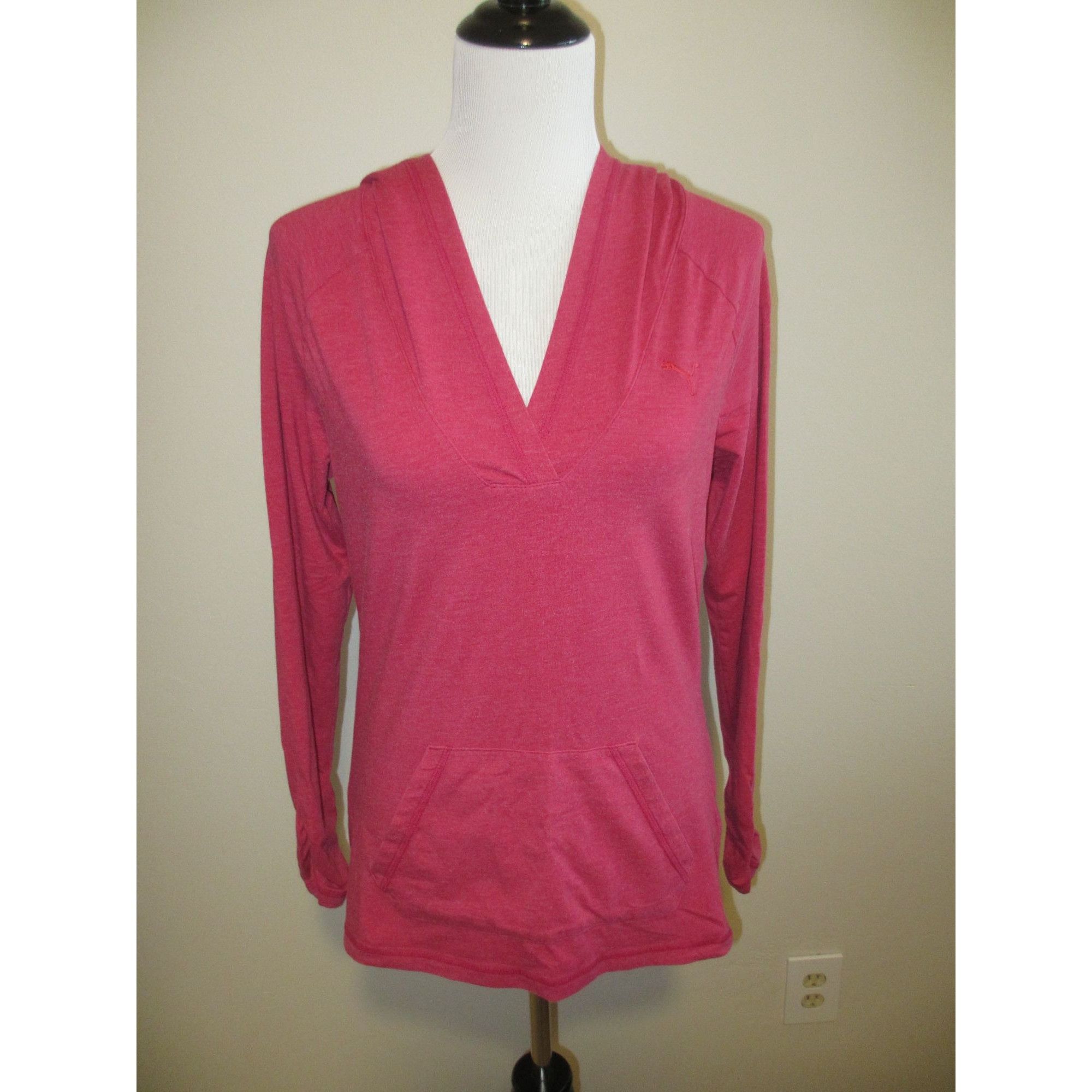 Puma Puma Brand Womens Pink Hooded Pullover With Front Pocket Lon Size M / US 6-8 / IT 42-44 - 1 Thumbnail