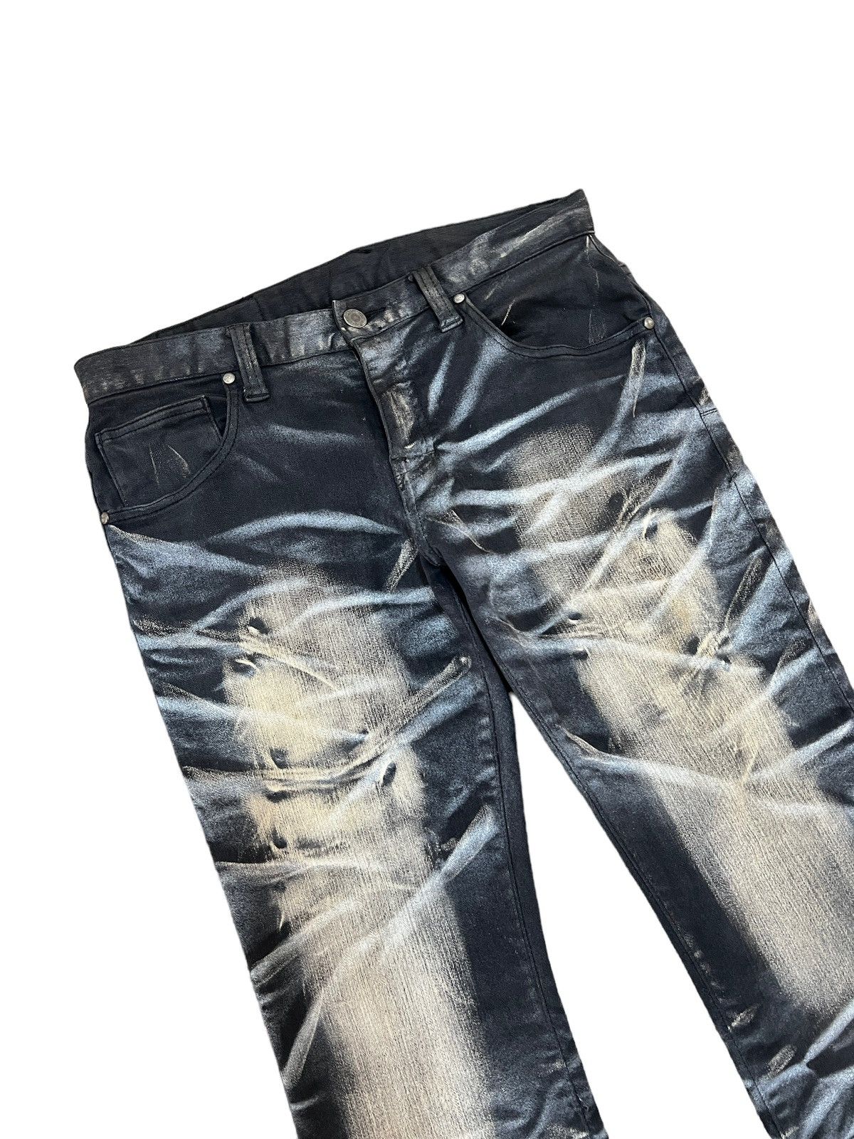 Tornado Mart Tornado Mart Acid Wash Claw Mark Slim Flare Denim Size US 31 - 4 Thumbnail