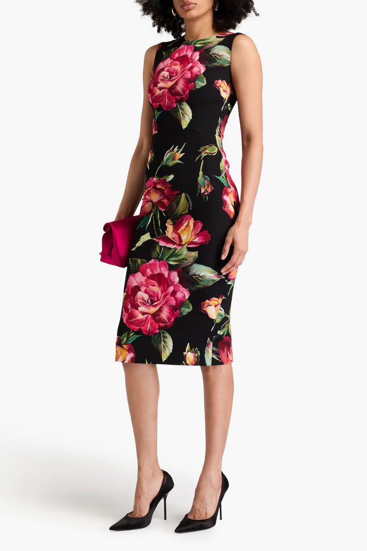 Dolce & Gabbana o1y0825 Sleeveless Midi Dress in Multicolor Size XL / US 12-14 / IT 48-50 - 2 Thumbnail