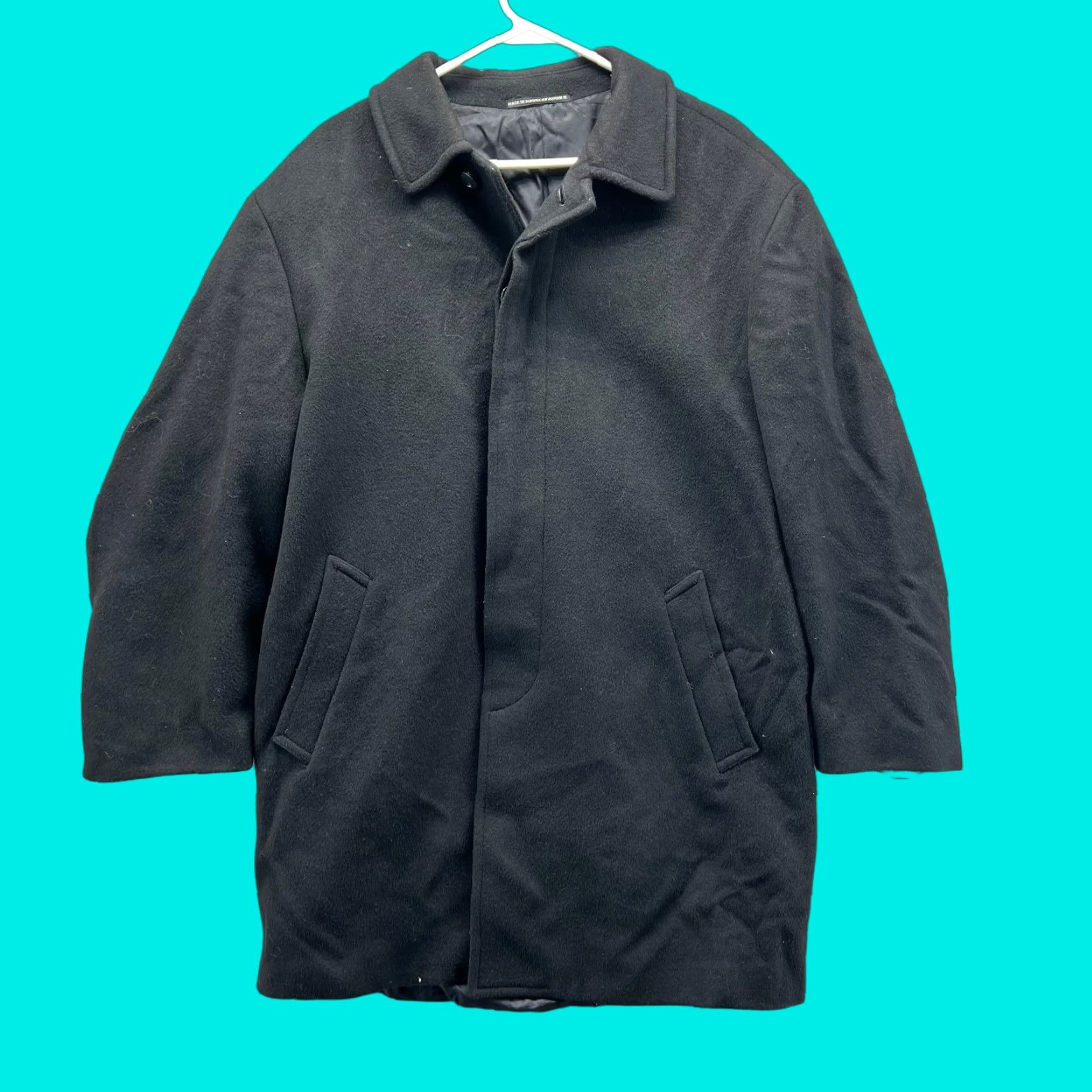 Ralph Lauren Lauren Ralph Lauren Trench Coat Mens 40 Black Wool Blend Overcoat Button Front Vintage N/A Size US XXS / EU 40 - 1 Thumbnail