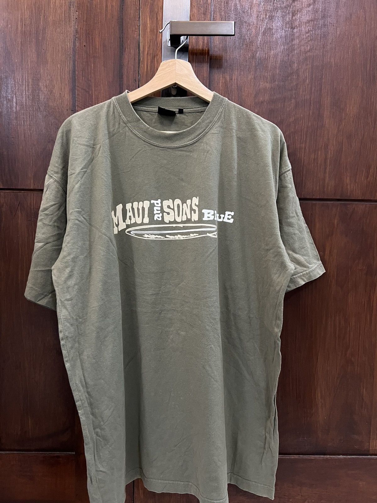 image of Maui And Sons Shirt Tees in Army Green, Men's (Size XL)