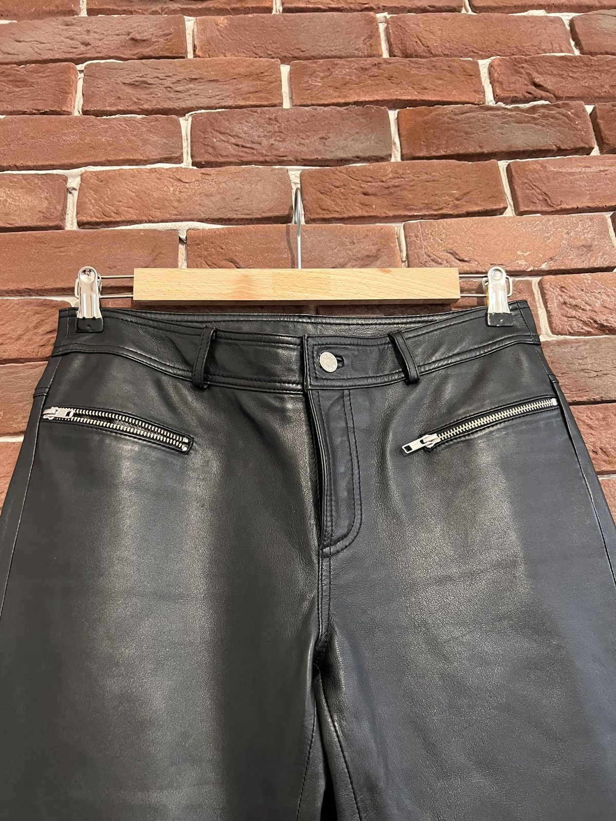 Genuine Leather Genuine Real Leather Black Pant Vintage Rock Punk Hype Y2k Size US 30 / EU 46 - 3 Thumbnail