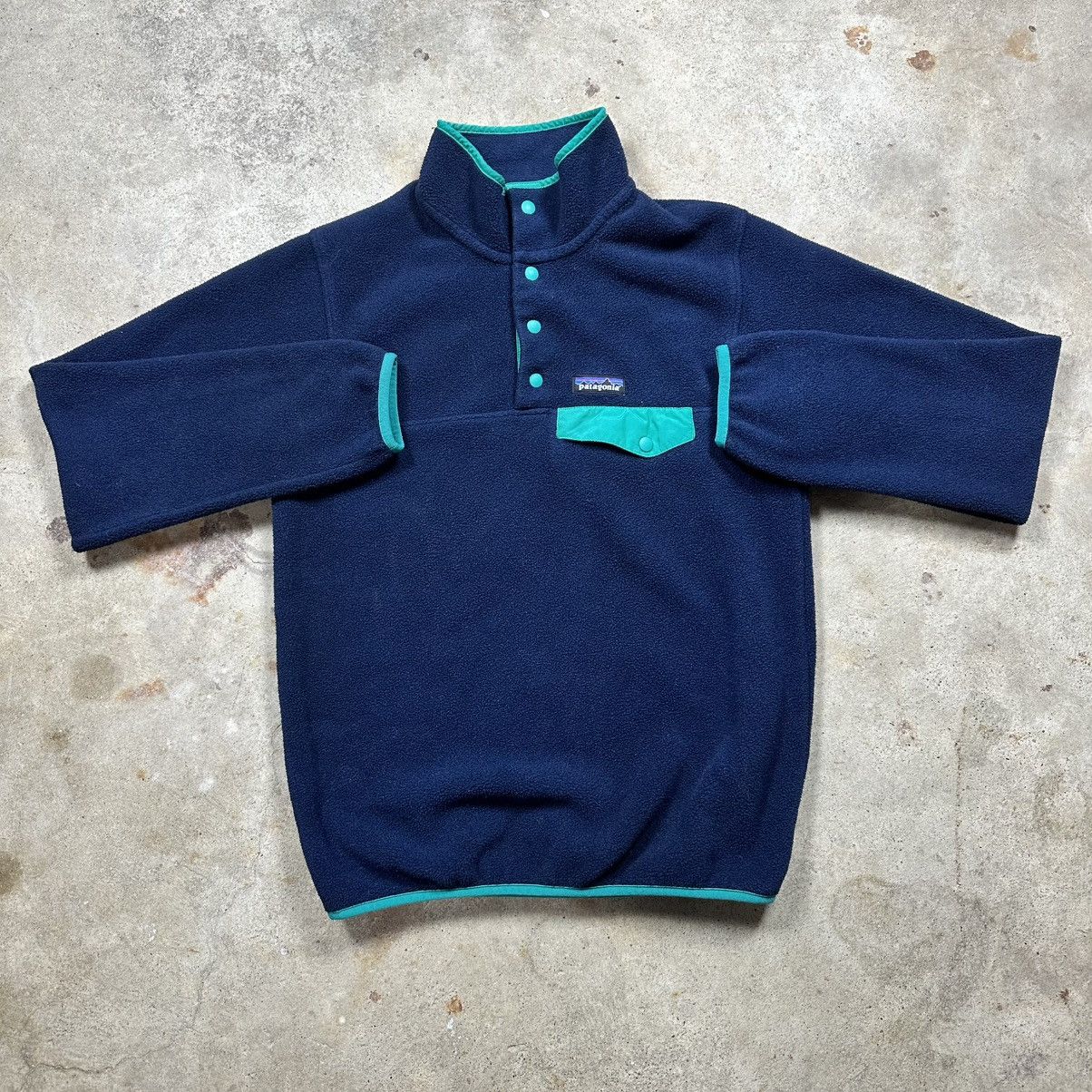 Patagonia Navy Blue and Green Patagonia Synchilla Pullover Fleece Size S / US 4 / IT 40 - 1 Thumbnail