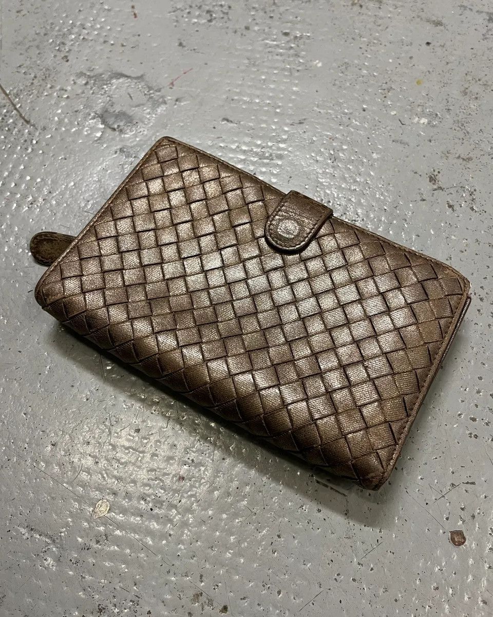 Bottega Veneta Bottega Veneta Bronze Leather Intrecciato Wallet Size ONE SIZE - 1 Thumbnail