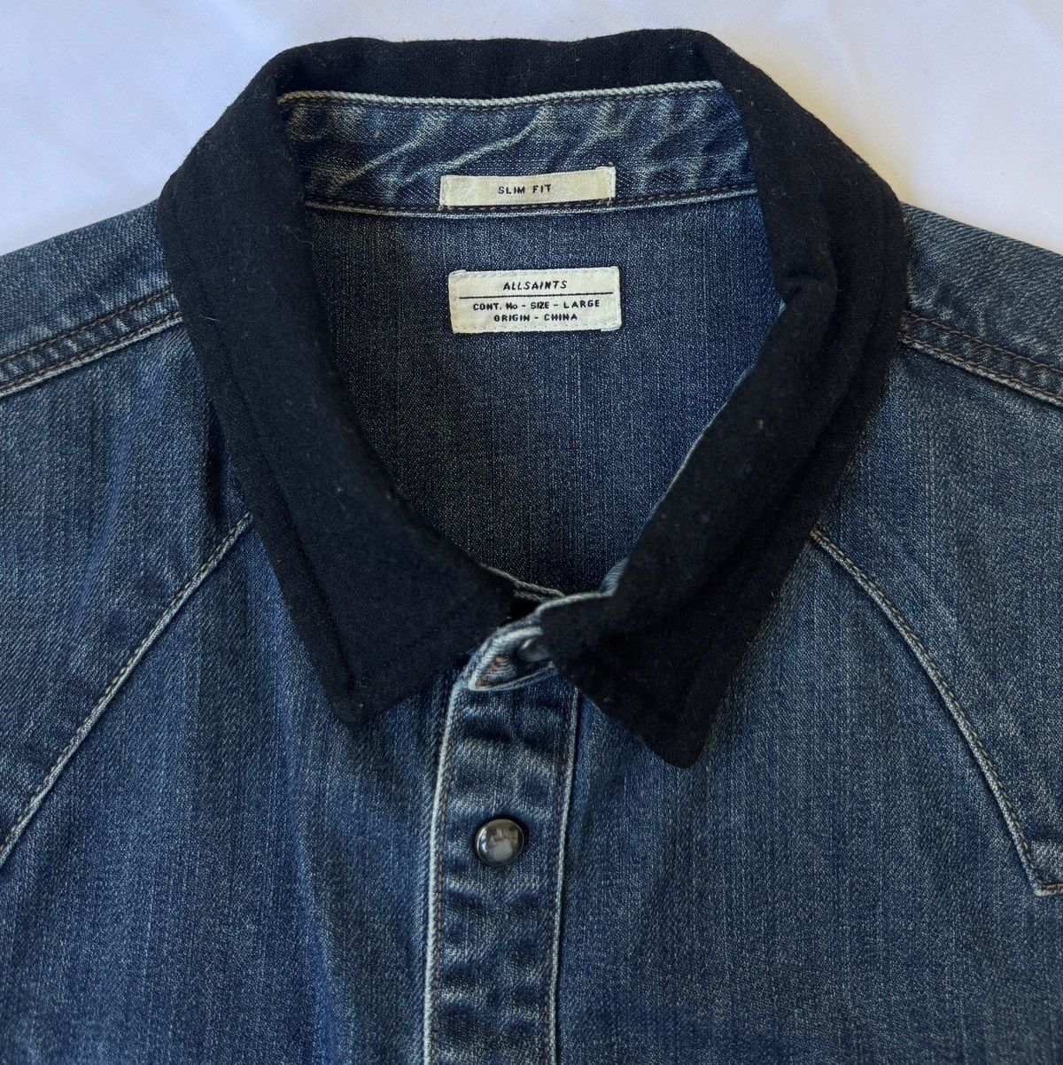 Allsaints AllSaints Slim Fit Denim Shirt – Men’s L Size US L / EU 52-54 / 3 - 3 Thumbnail