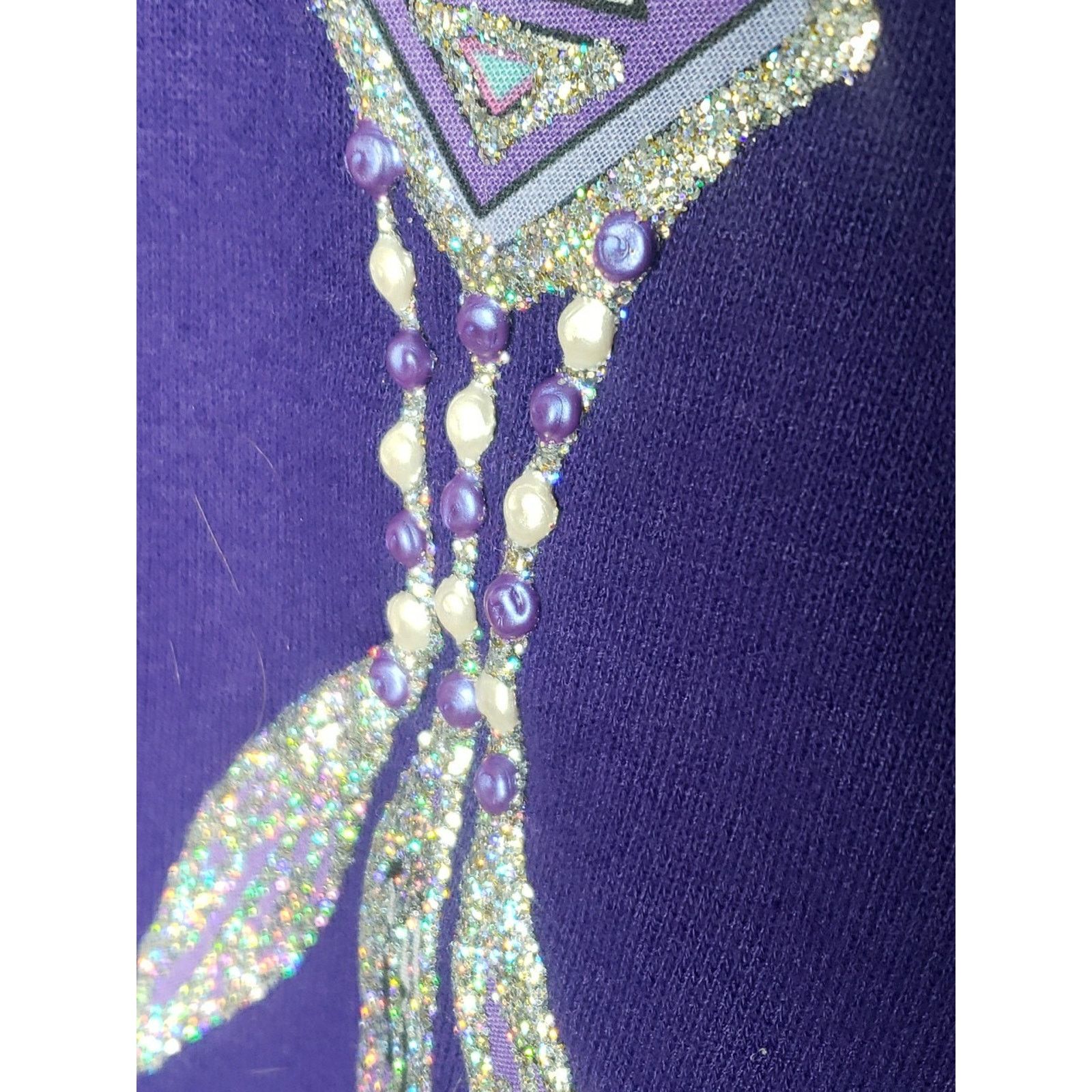 Jerzees Vtg 80s Native American Feathers Sparkle Southwestern MEDIUM Size US M / EU 48-50 / 2 - 8 Thumbnail