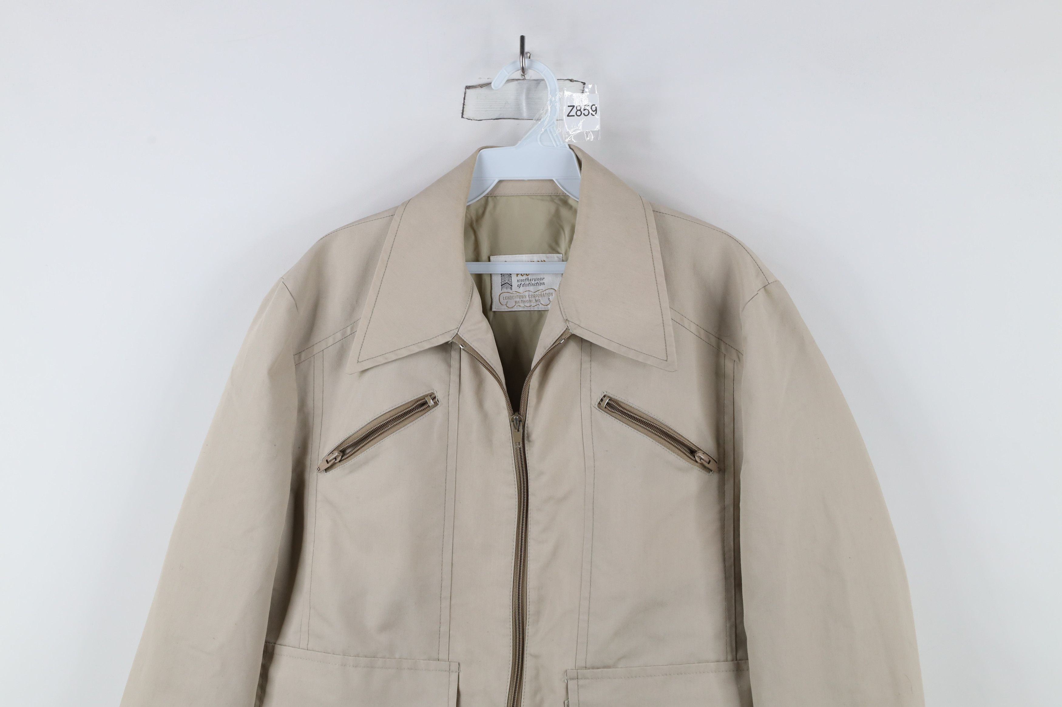 Vintage Vintage 70s Streetwear Full Zip Bomber Jacket Beige USA Size US L / EU 52-54 / 3 - 2 Thumbnail