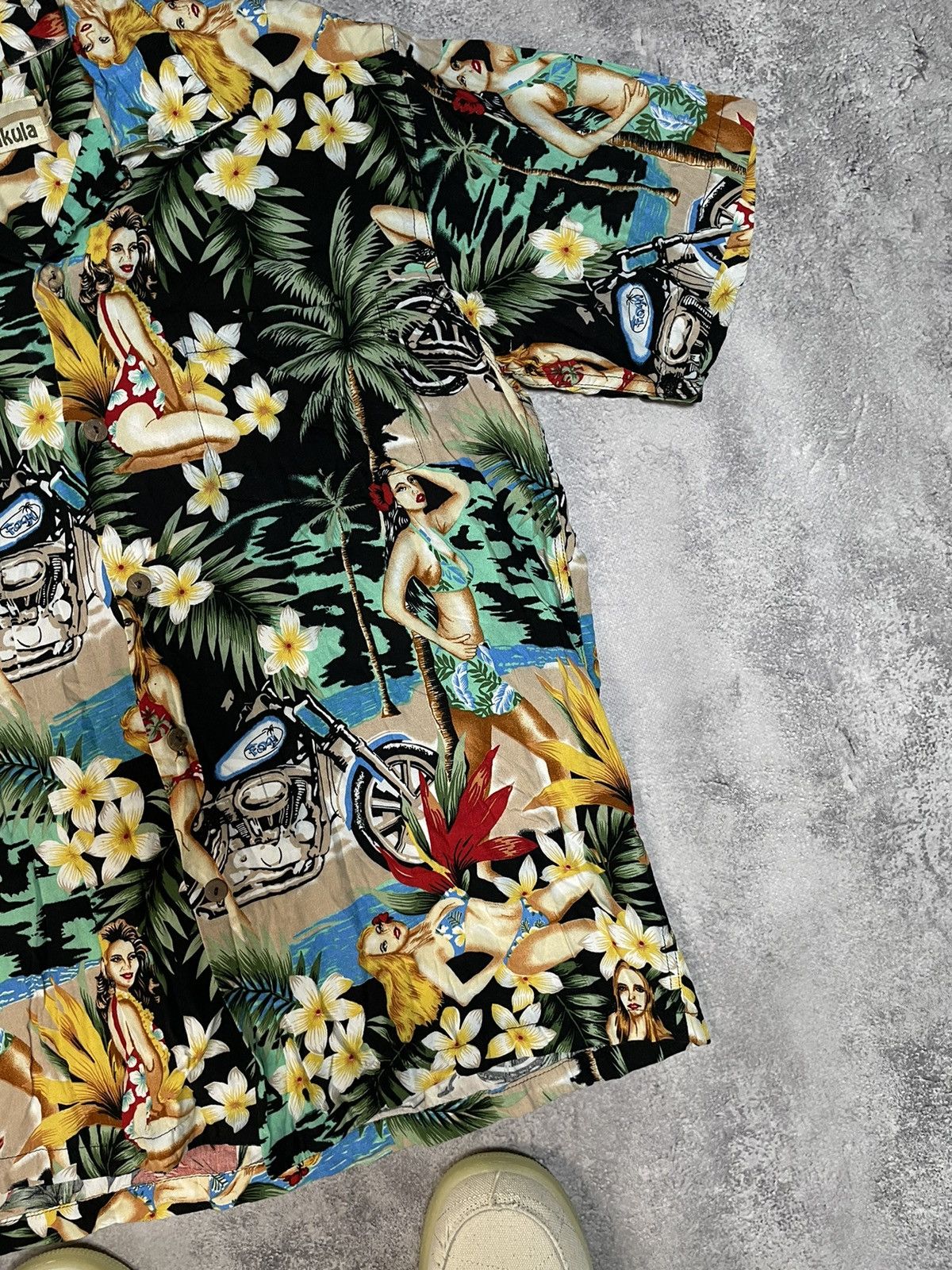 Mambo Rare VTG Mambo Style Hula Girl Rayon Aloha Hawaiian Shrt Size US M / EU 48-50 / 2 - 3 Thumbnail