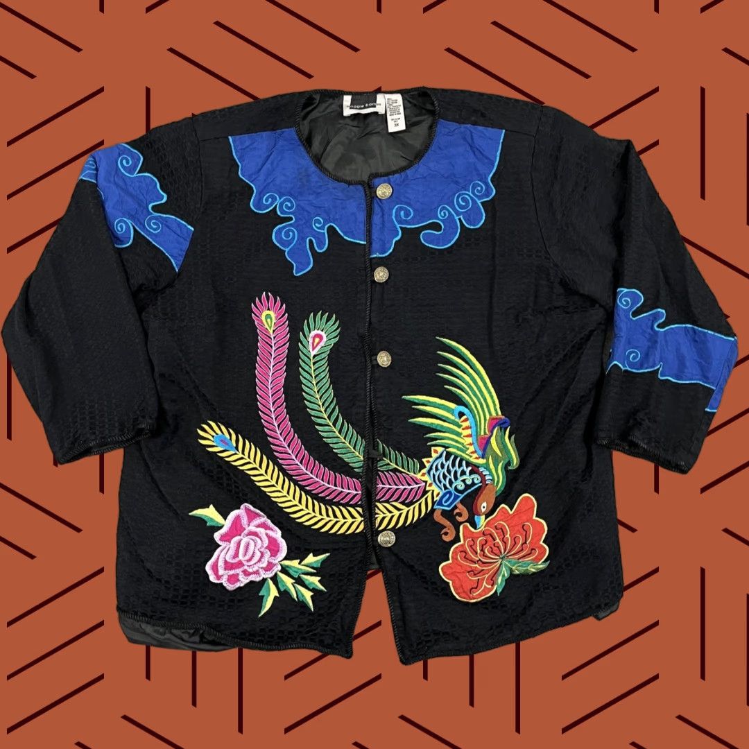 Vintage Maggie Barnes Jacket Womens 3X Size Embroidered Bird Floral Art to Wear Asian Size XXL / US 16-18 / IT 52-54 - 1 Thumbnail