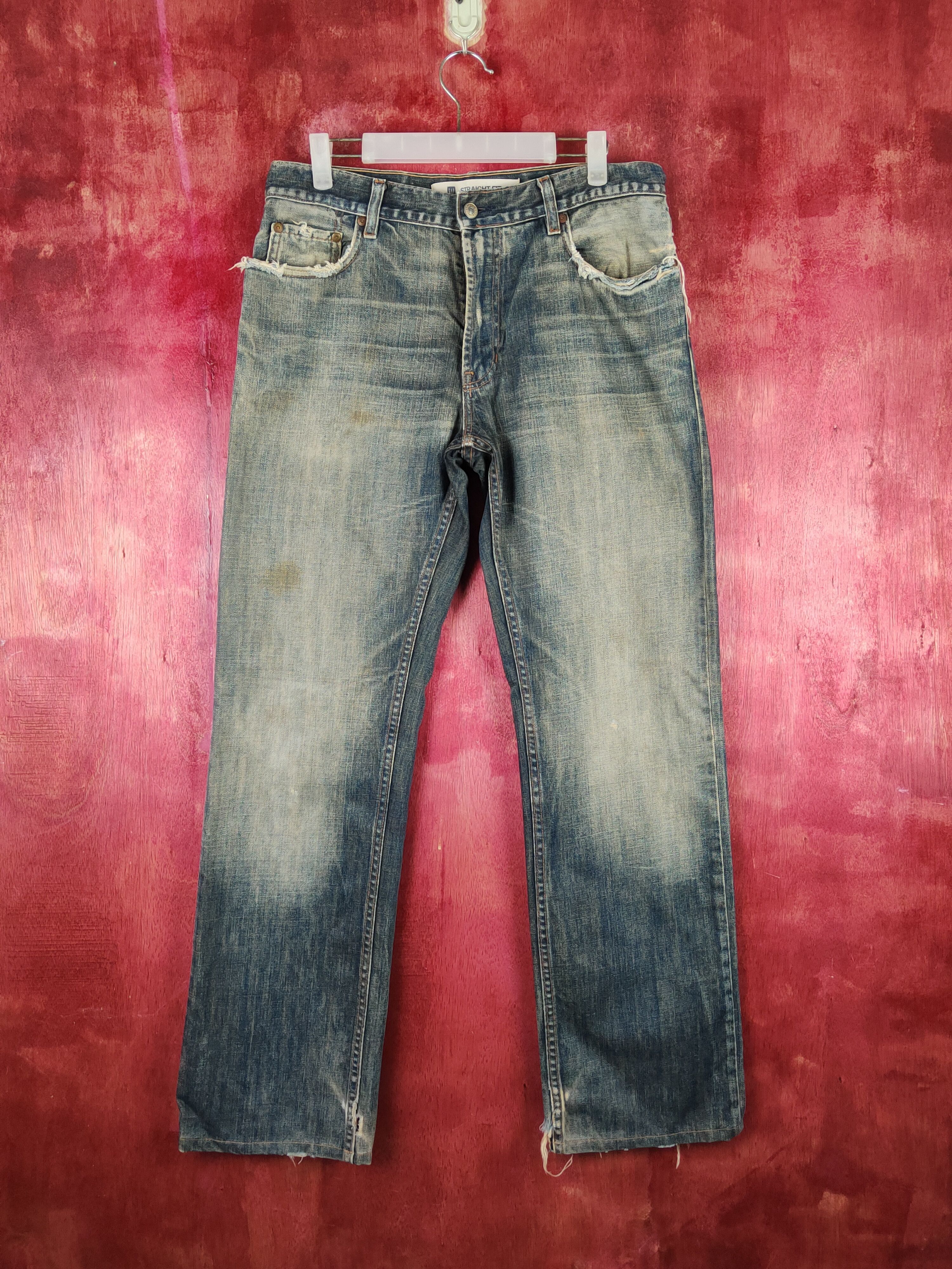 Gap Gap Dark Olive Faded Distressed Ripped Jeans #S2206/7 Size US 32 / EU 48 - 1 Thumbnail