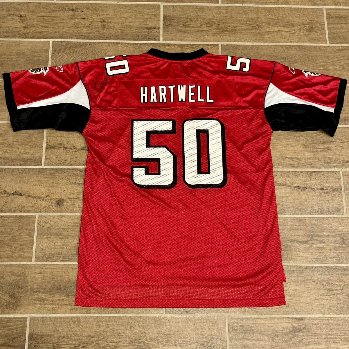 NFL × Reebok × Vintage Ed Hartwell #50 Autographed Atlanta Falcons Reebok Jersey Size US XL / EU 56 / 4 - 3 Thumbnail