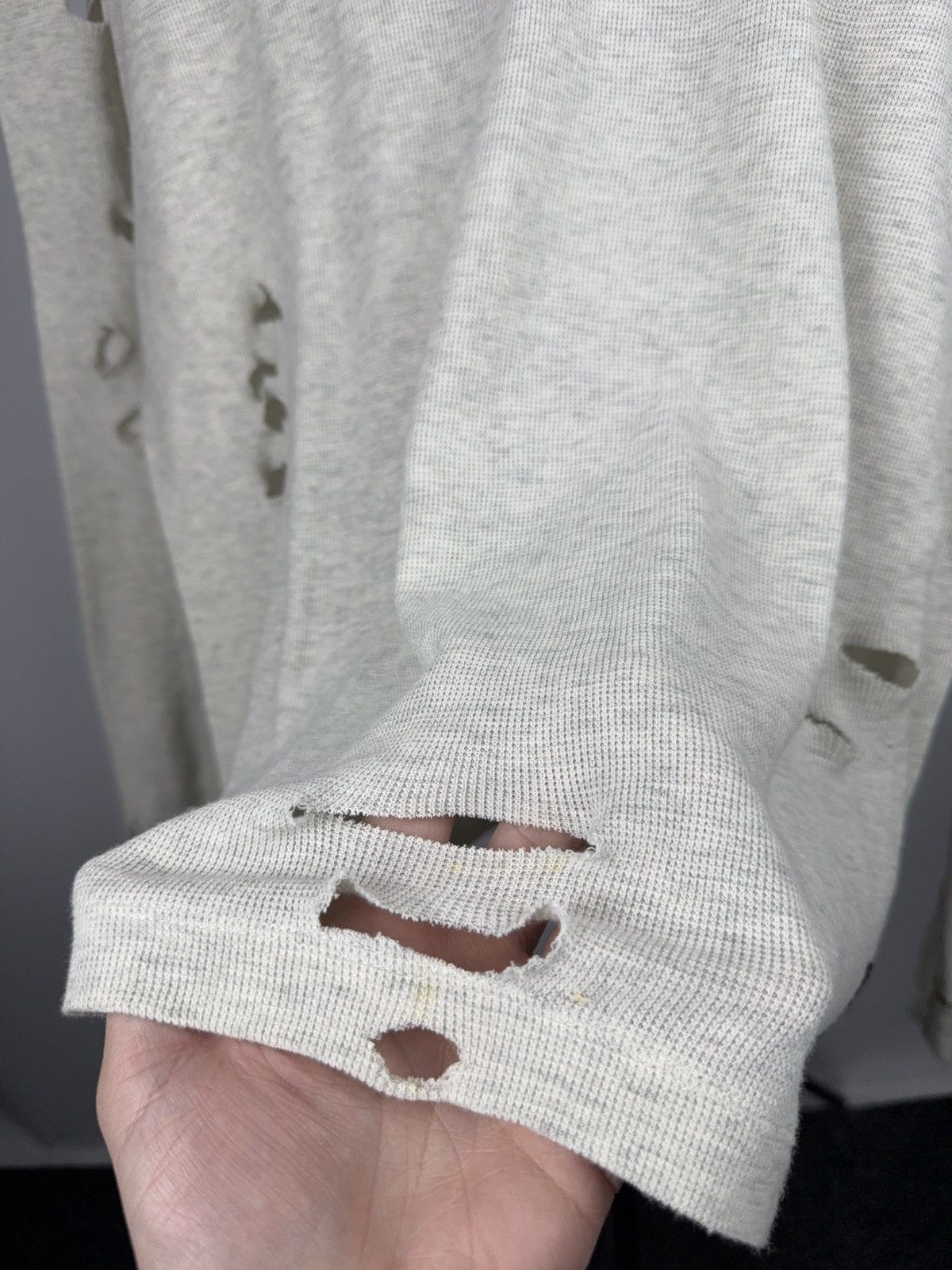 Diesel Diesel Y2K Avant Garde Distressed Thermal V-Neck Longsleeve Size US L / EU 52-54 / 3 - 5 Thumbnail