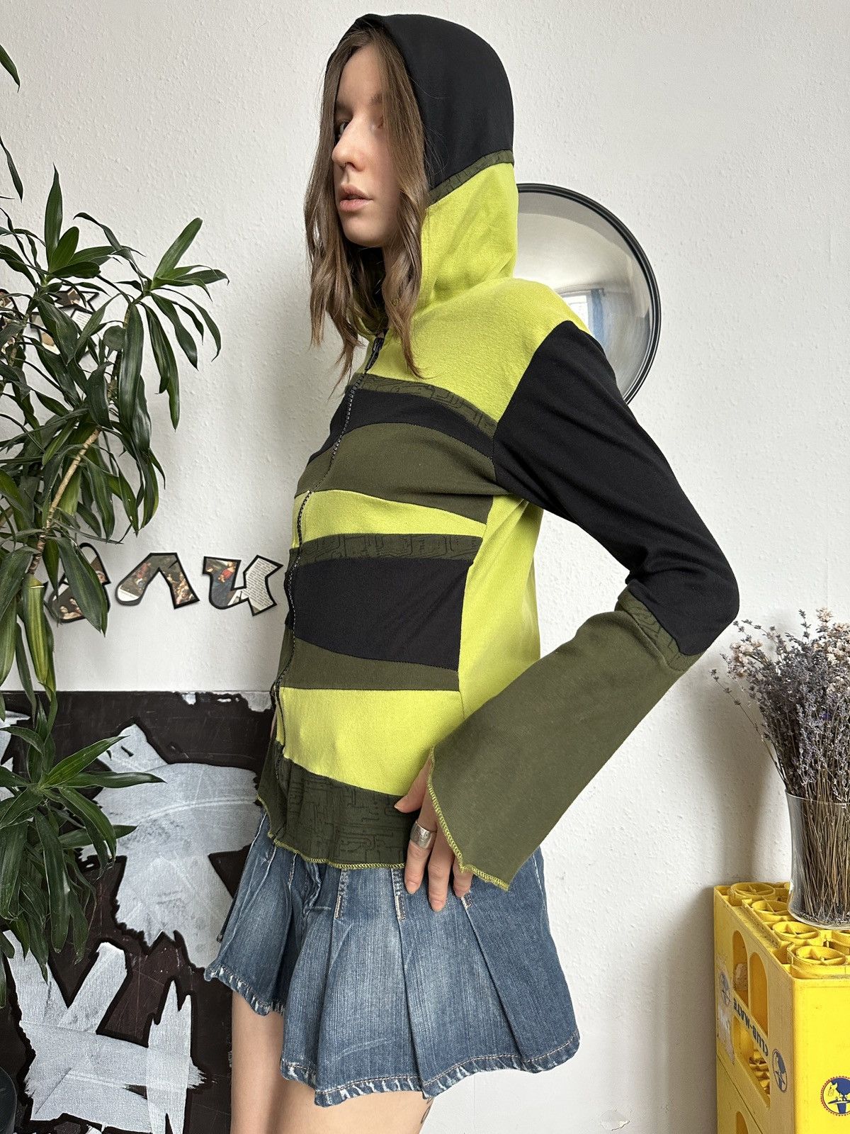 Japanese Brand × Vintage Vintage Y2K Patchwork Fairy Hoodie Streetwear Size ONE SIZE - 9 Thumbnail