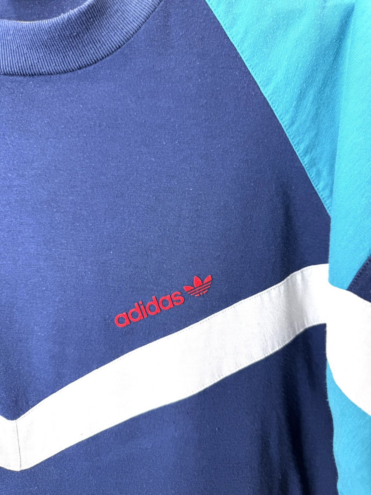 Adidas 80-90’s RARE! Vintage Adidas T Shirt Patch Work Size US L / EU 52-54 / 3 - 4 Thumbnail