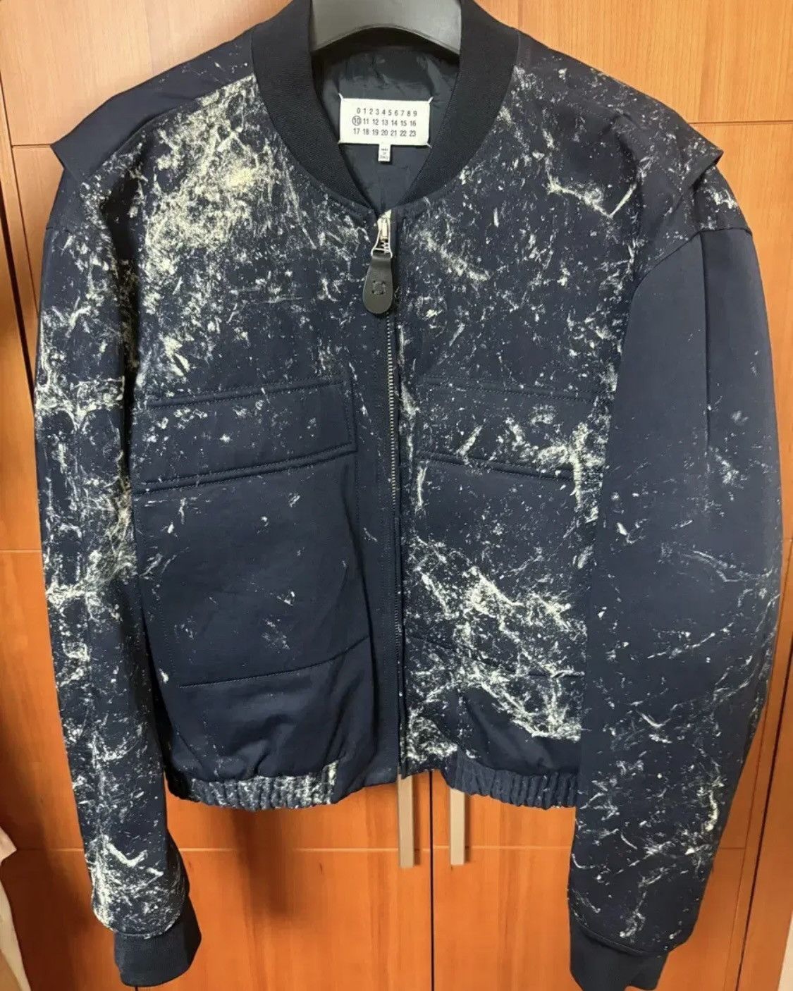 Maison Margiela Maison Margiela Painted Navy Bomber Jacket Size US S / EU 44-46 / 1 - 1 Thumbnail