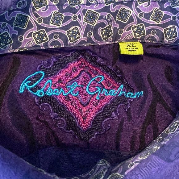 Robert Graham Robert Graham Patterned Purple Button Down Shirt XL Size US XL / EU 56 / 4 - 6 Thumbnail