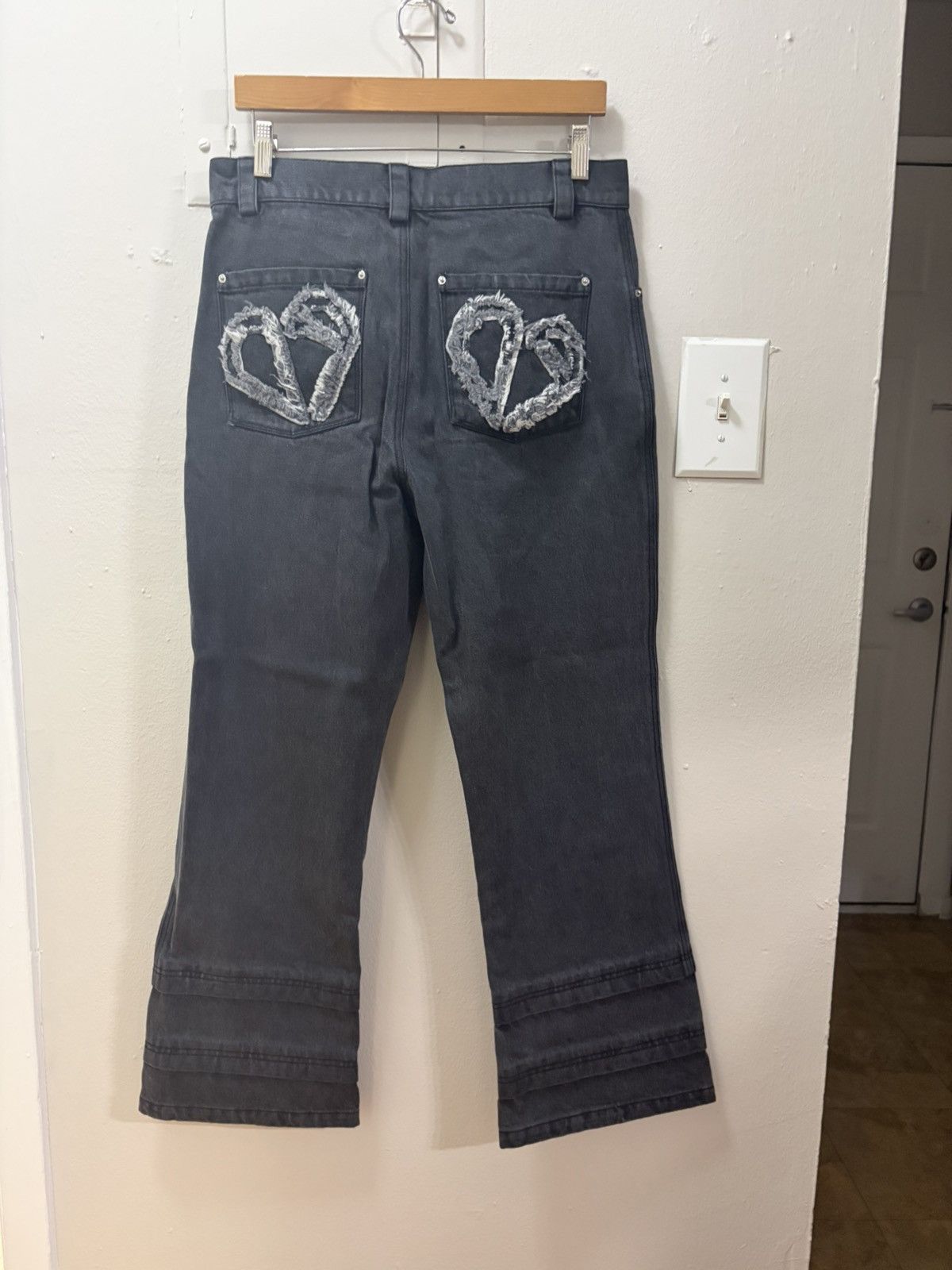 Other 1/1 Sample DAIN AYLOR 3-Layer Denim with Fringe Heart Logo Size US 30 / EU 46 - 3 Thumbnail