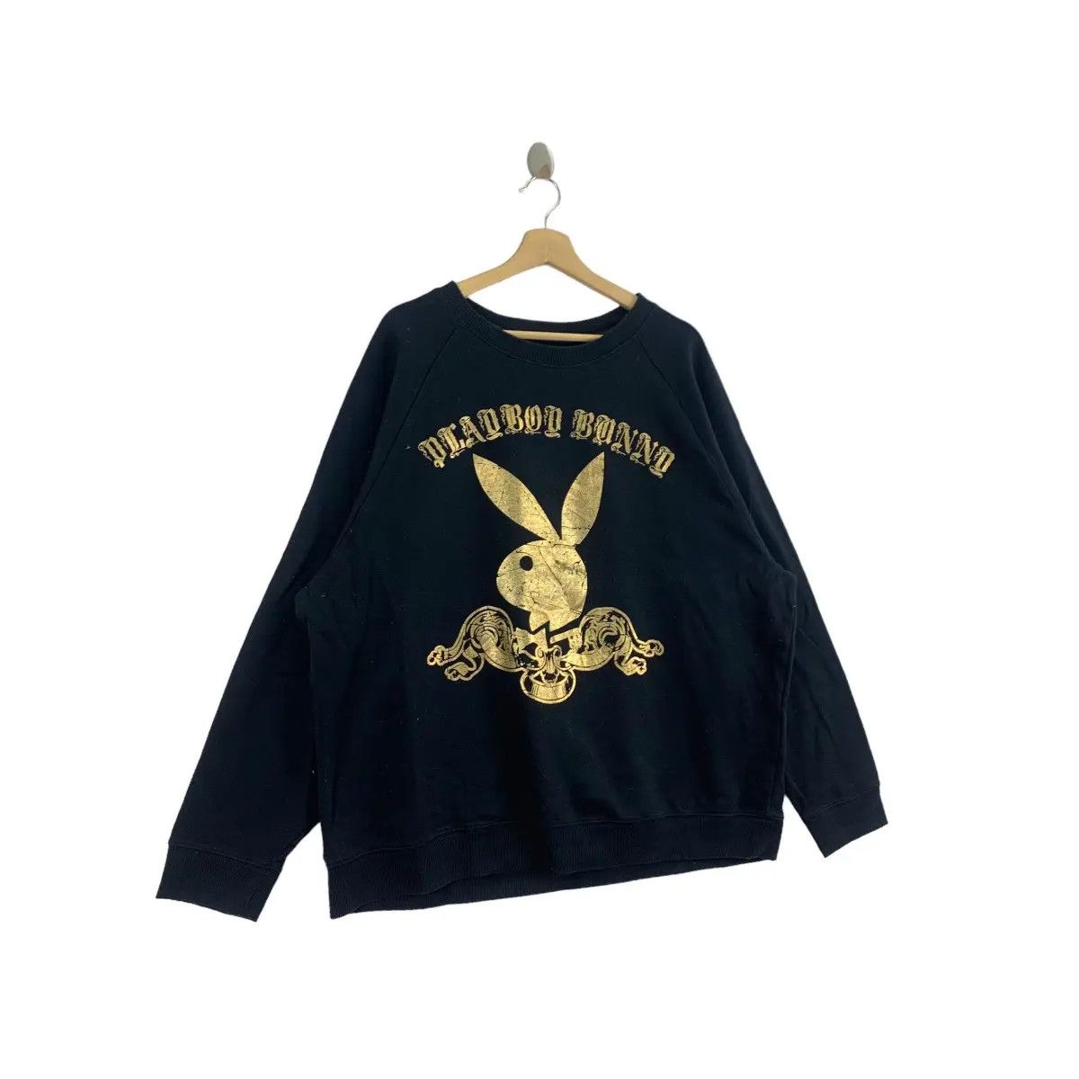 Playboy Vtg PLAYBOY MAGAZINE Rabbit Head Bunny Gold Sweatshirt Size XL / US 12-14 / IT 48-50 - 3 Thumbnail