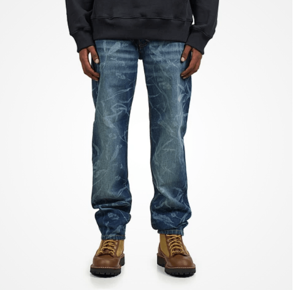 Patta o1mle0426 Patta Leaves Laser Print Denim Pants in Blue Size US 36 / EU 52 - 1 Thumbnail