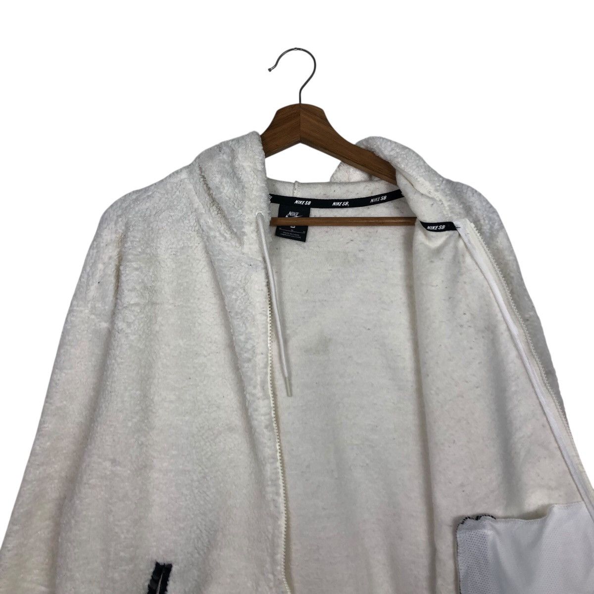 Nike 📌Vintage Bomber Jacket Fleece Nike White Rich Size US M / EU 48-50 / 2 - 13 Thumbnail