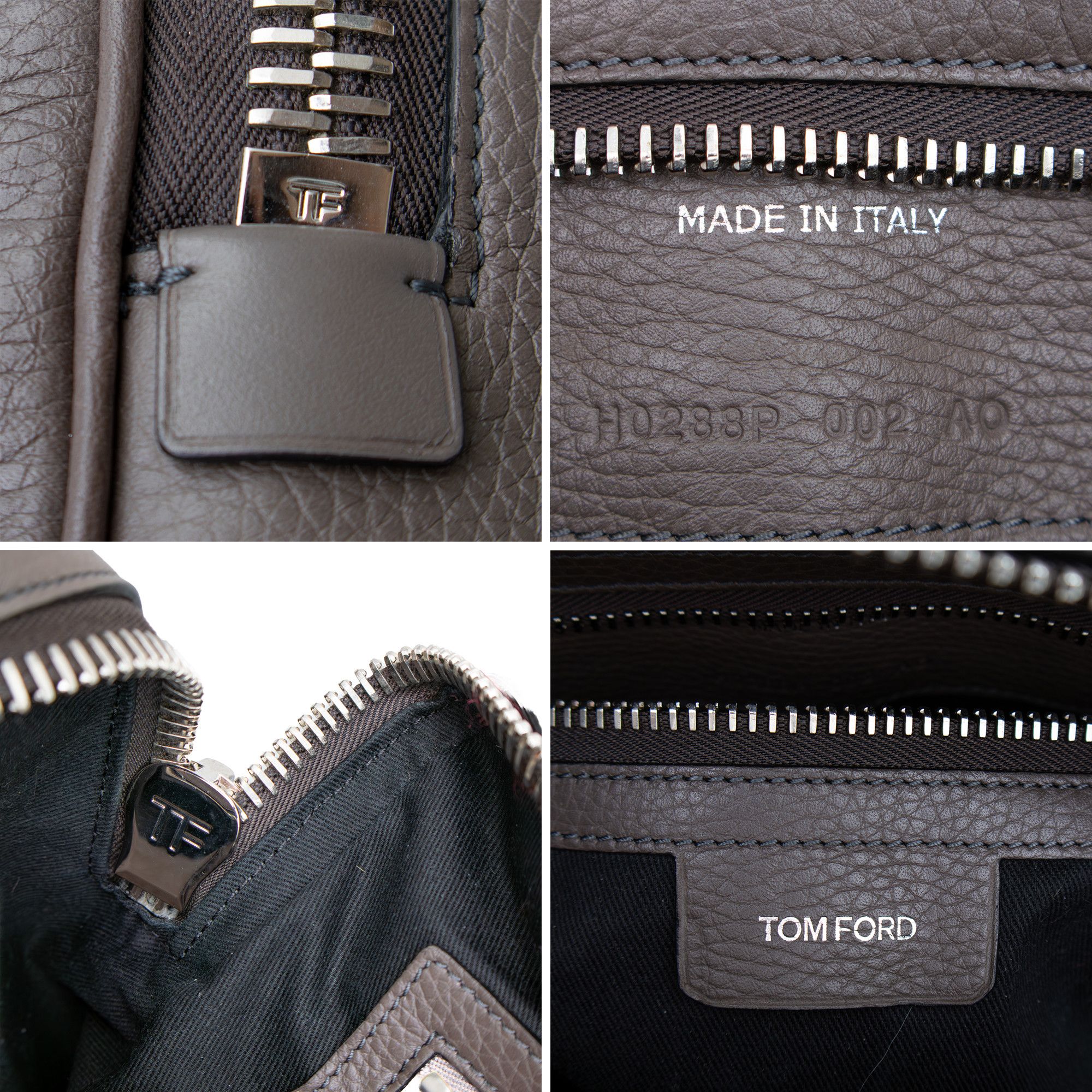 Tom Ford Tom Ford BuckleyGrey Pebbled Leather Briefcase Business Bag Size ONE SIZE - 10 Thumbnail