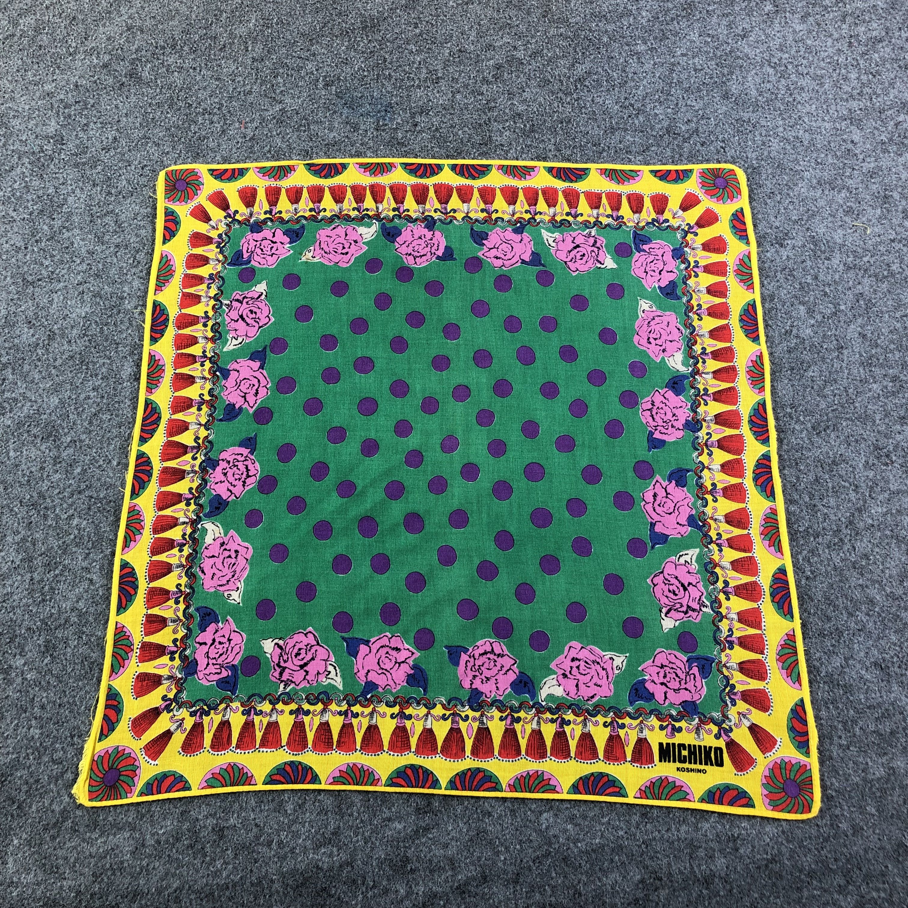 Japanese Brand × Michiko Koshino × Vintage Michiko Koshino Handkerchief Neckerchief Bandana H2243 Size ONE SIZE - 2 Thumbnail