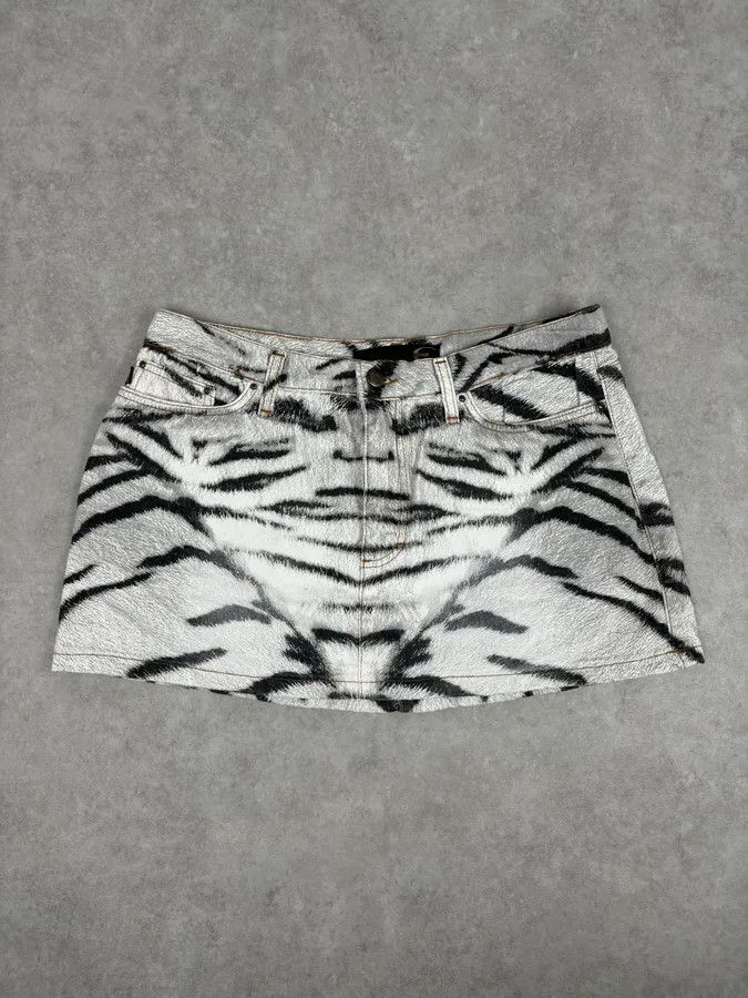 Just Cavalli SS2002 Cavalli White & Black Savage Zebra Skirt Size 29" - 4 Thumbnail