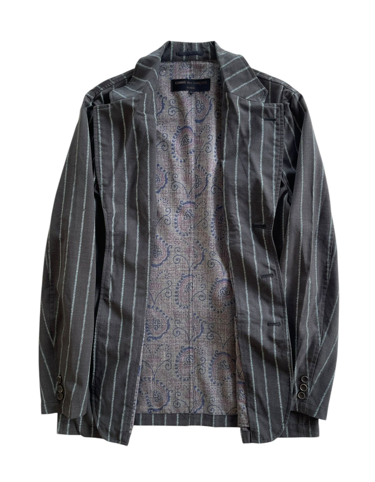 Comme des Garcons Homme AD2003 Comme Des Garcons Stripe Paisley Jacket Size US M / EU 48-50 / 2 - 3 Thumbnail