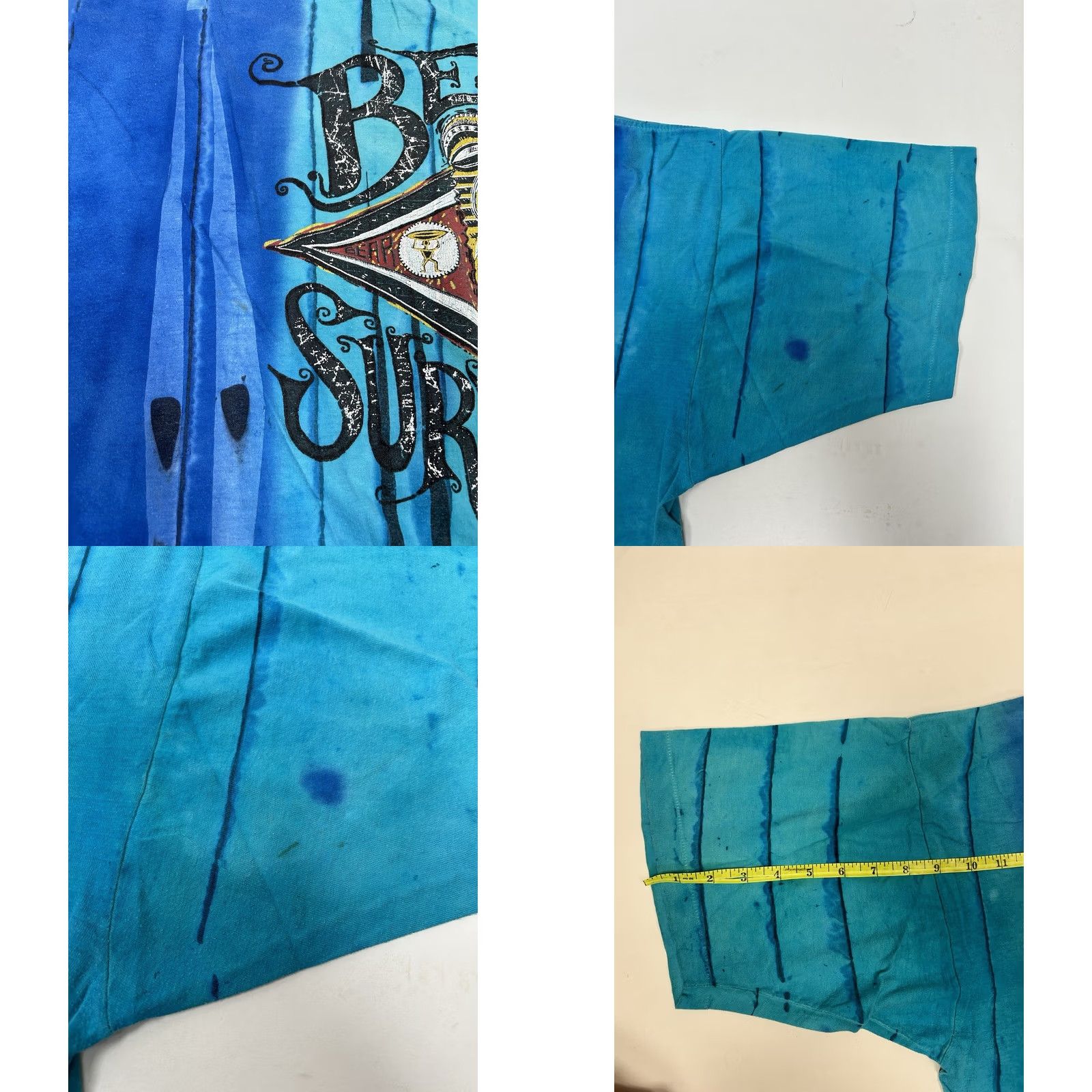 Vintage VINTAGE Bear Surfboards Tie-Dye Blue Shirt XL/2XL 26.5x28.75 Inches Made In USA Size US XL / EU 56 / 4 - 10 Thumbnail