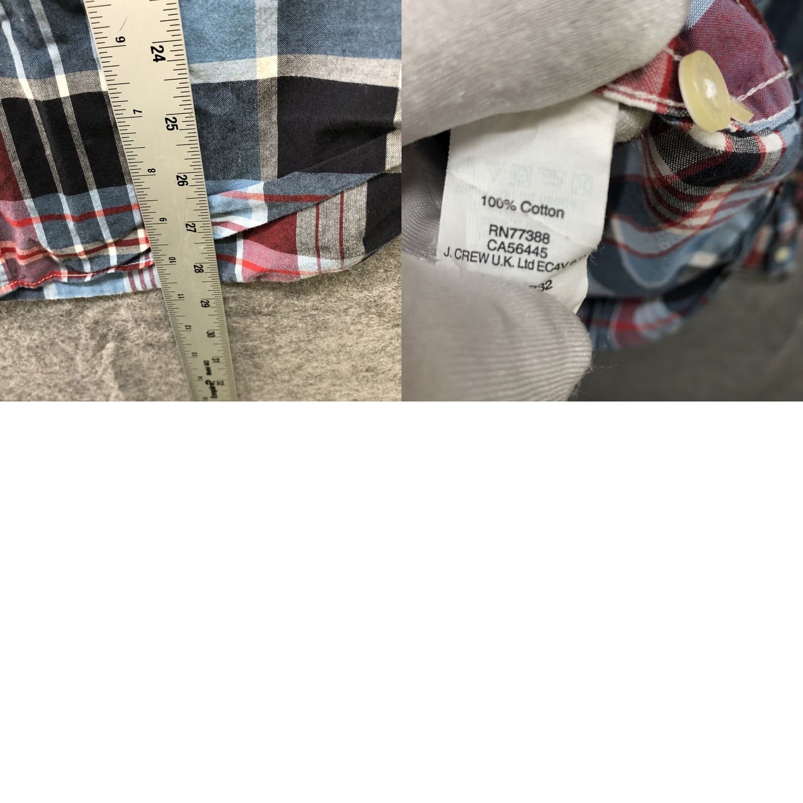 J.Crew VINTAGE J. Crew Summer Plaid Shirt Mens S Long Sleeve Blue Red Cotton Lightweight Size US S / EU 44-46 / 1 - 8 Thumbnail