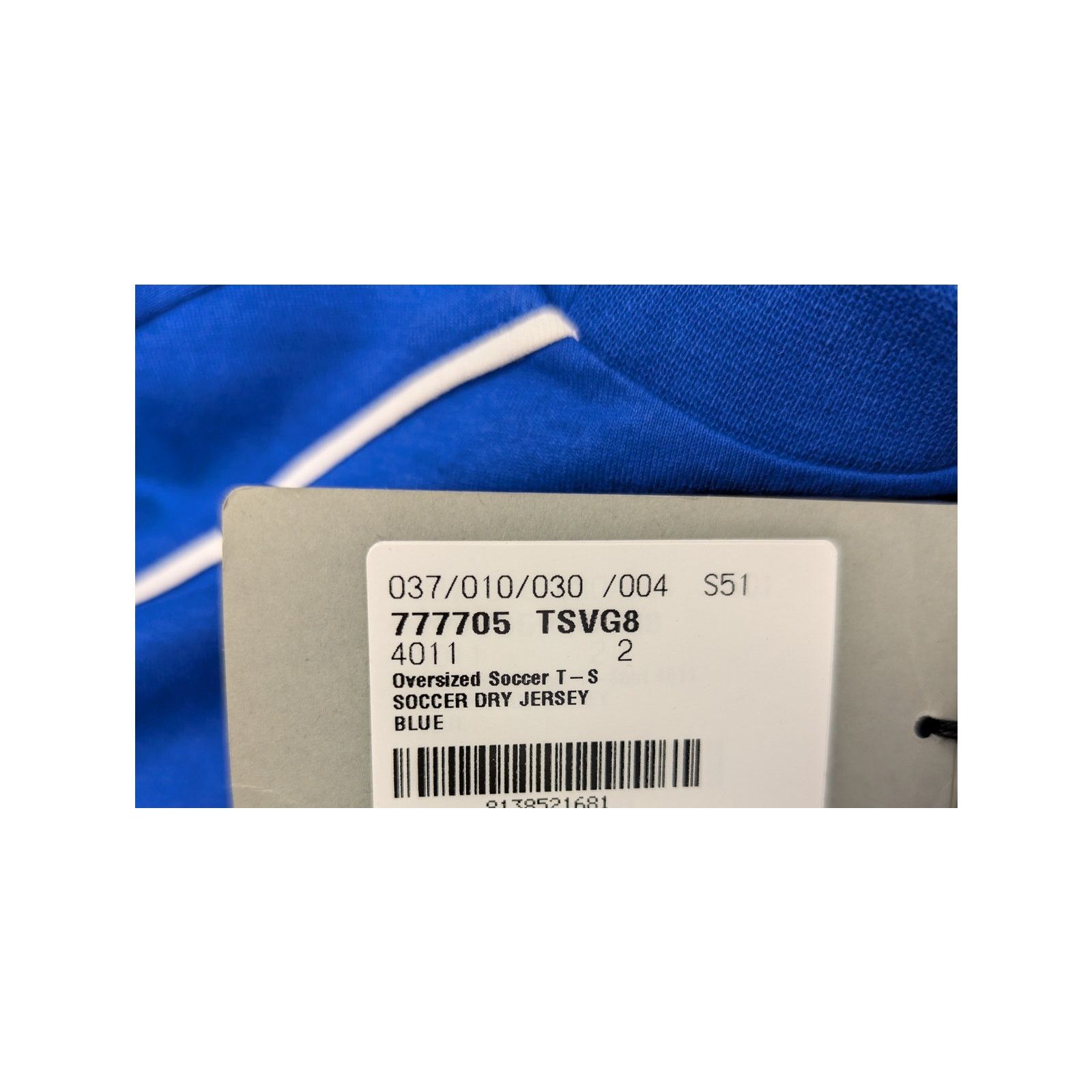 Balenciaga o1rshd1 Oversized Soccer T-Shirt Dry Jersey in Blue Size US M / EU 48-50 / 2 - 22 Thumbnail
