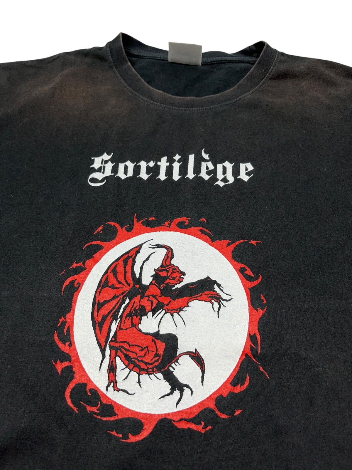 Band Tees × Vintage Vintage 00s Sorilege French Heavy Metal Faded T-shirt Size US L / EU 52-54 / 3 - 2 Thumbnail