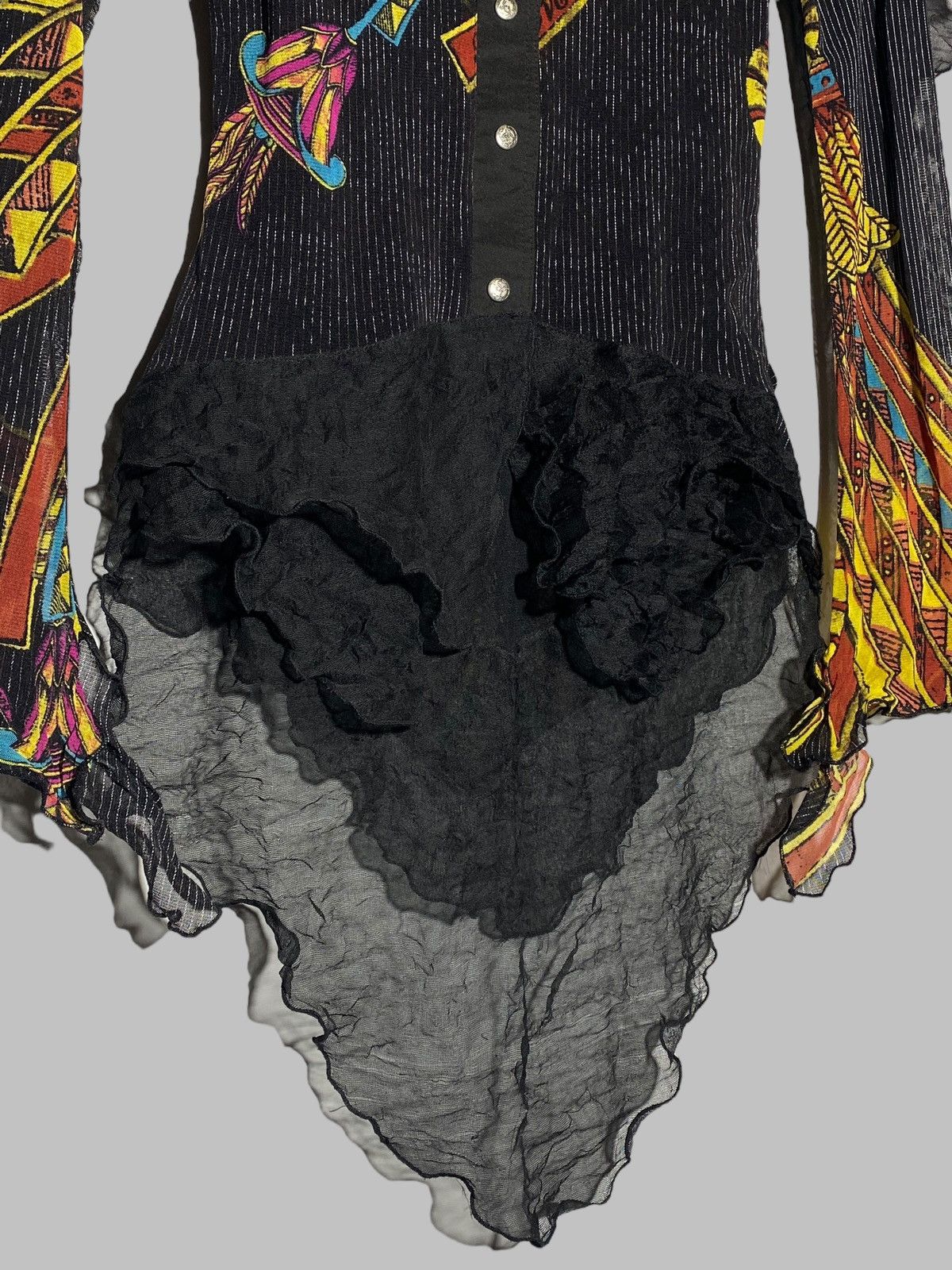 Designer × Vintage Save The Queen Women Art To Wear Top Blouse Button Up Size S / US 4 / IT 40 - 12 Thumbnail