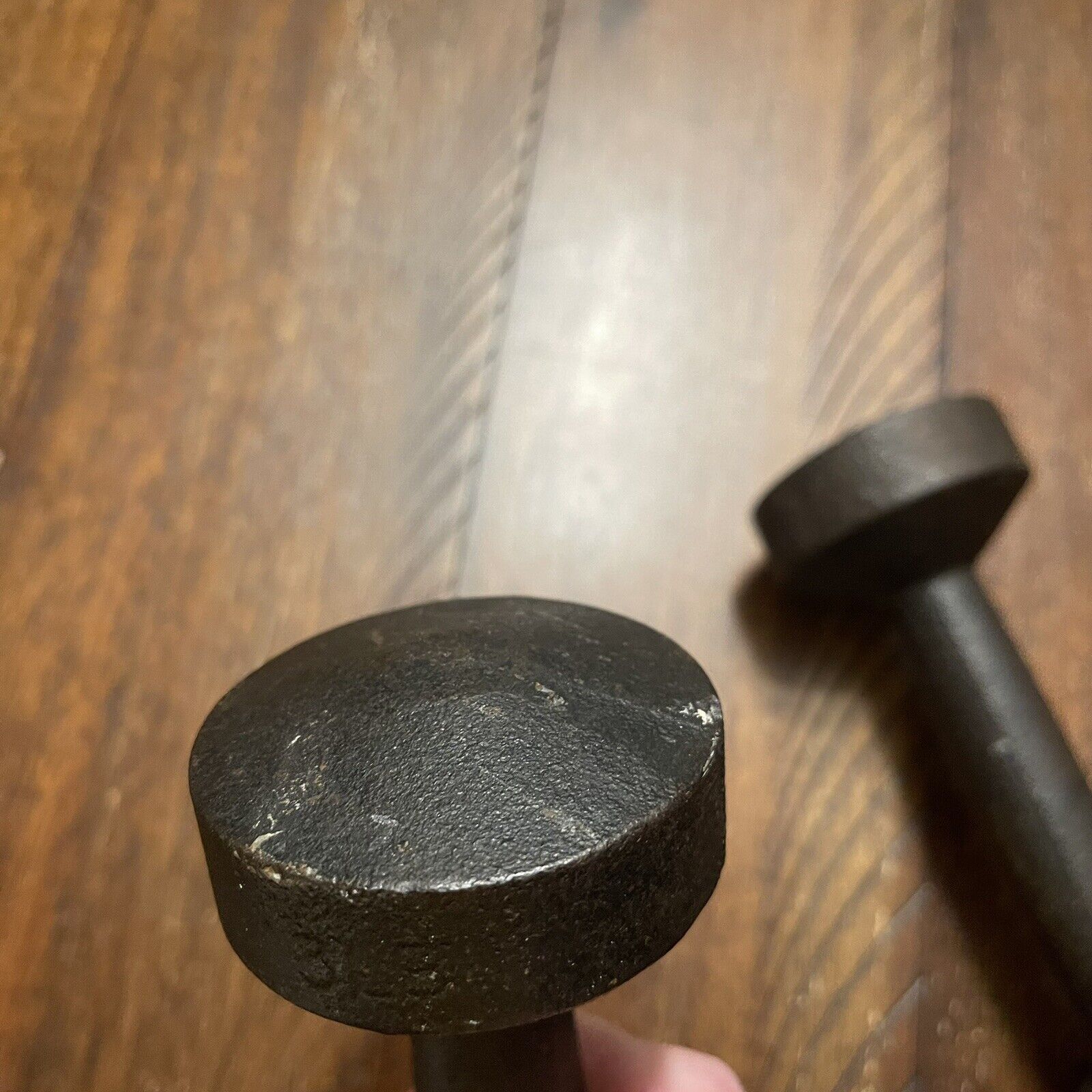 Other 2 Vtg 3 LB # Dumbbell Dumb Bell Set Pill Ends Taiwan Weights Size ONE SIZE - 6 Thumbnail