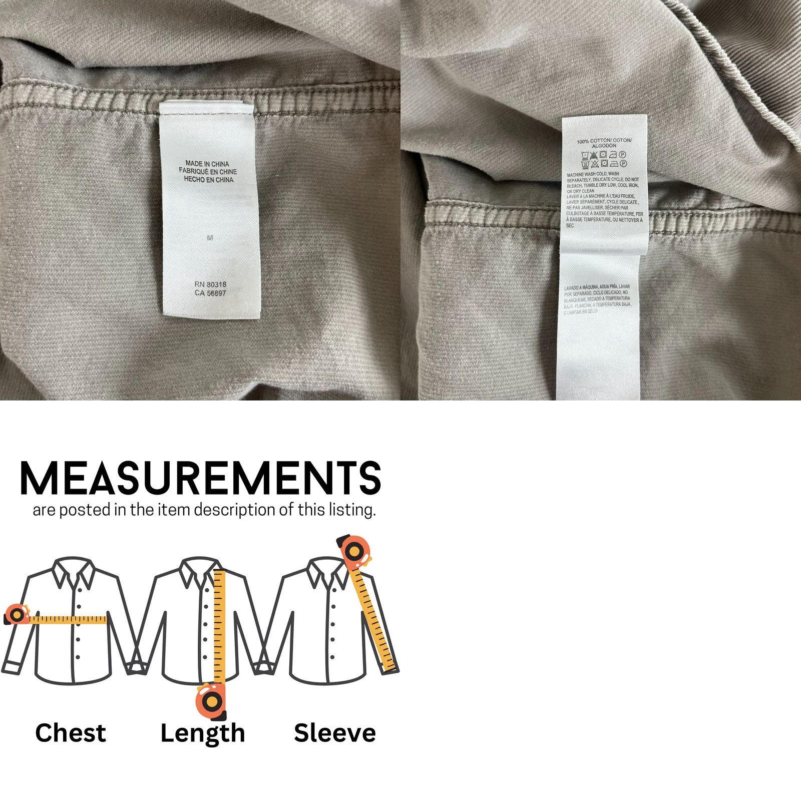 Lucky Brand Lucky Brand Long Sleeve Button-Up Shirt M Gray Corduroy Classic Fit Men Size US M / EU 48-50 / 2 - 9 Thumbnail