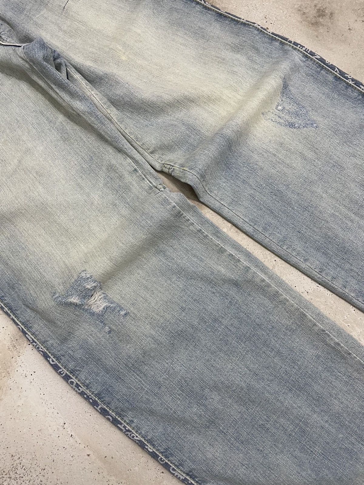Hysteric Glamour Light Blue Mud Wash A6 Art Hysteric Style Distressed Denim Size US 30 / EU 46 - 6 Thumbnail
