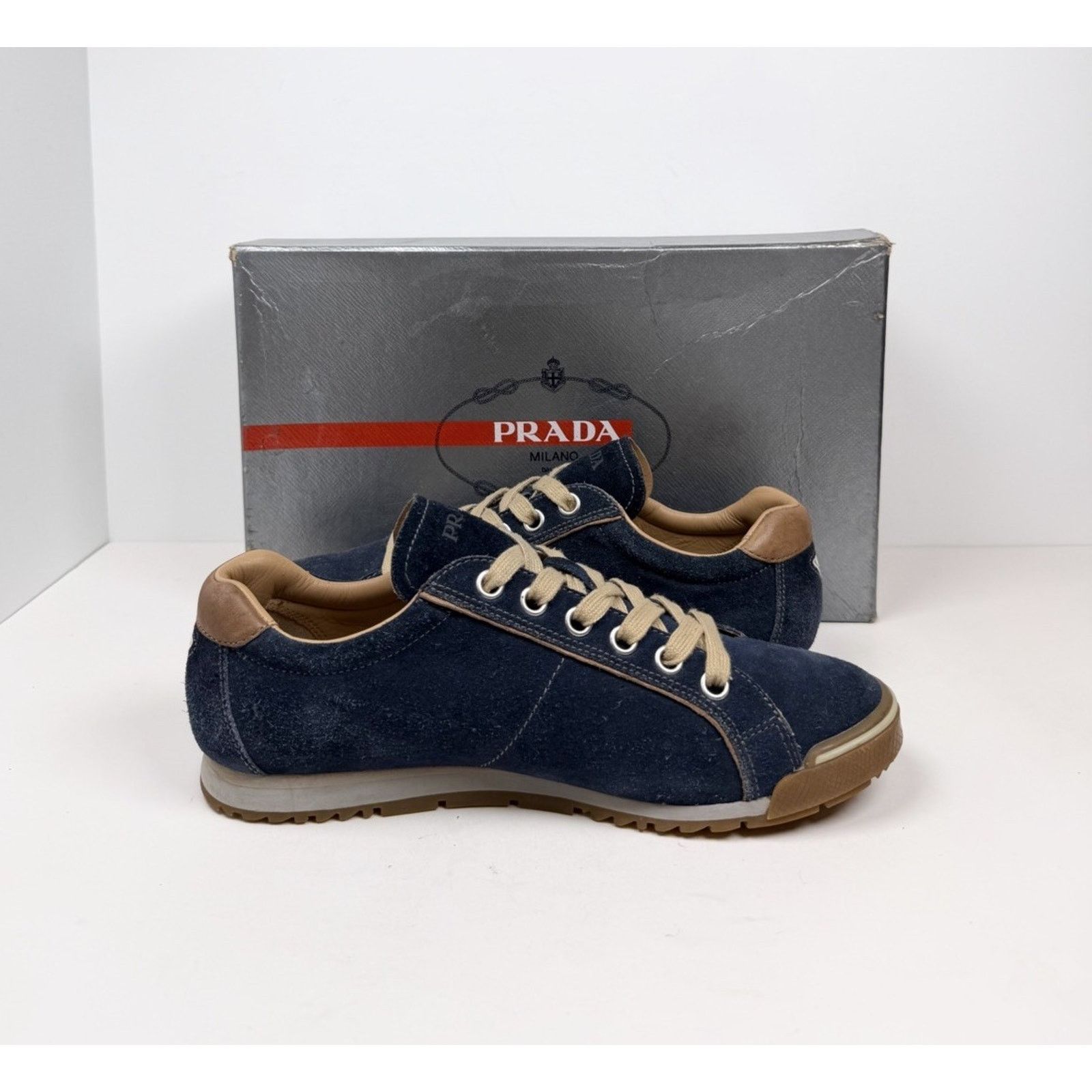 Prada Size 6.5UK/7.5US - Prada Sport Blue Suede Vintage Size US 7.5 / EU 40-41 - 4 Thumbnail