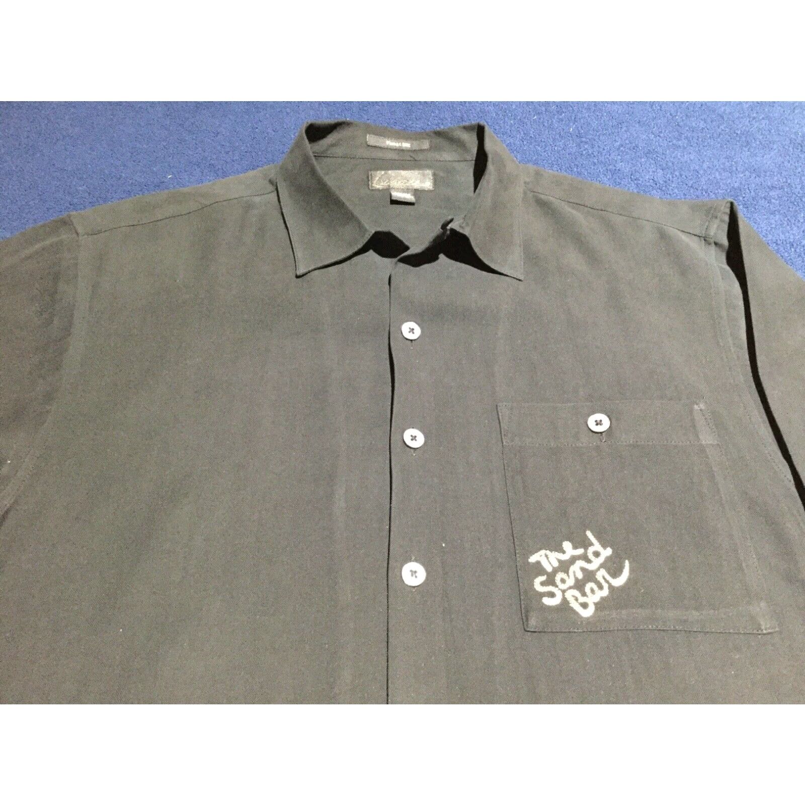 Vintage Luau Black Silk Button-Front Camp Shirt Medium Mens Size US M / EU 48-50 / 2 - 1 Thumbnail