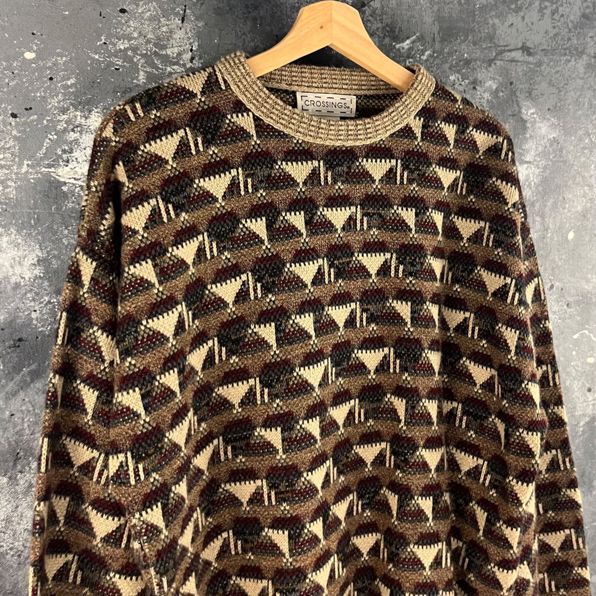 Vintage Vintage 90’s Crossings geometric sweater Size US M / EU 48-50 / 2 - 2 Thumbnail