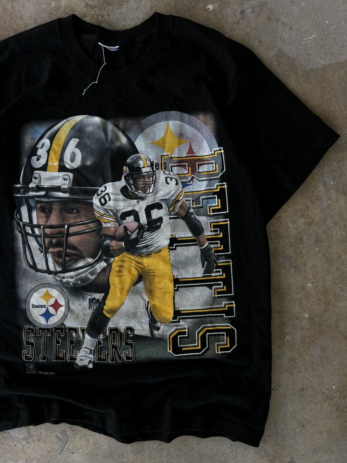 Salem Sportswear Vintage RARE 90’s Jerome Bettis Pittsburgh Steelers T Shirt Size US XL / EU 56 / 4 - 1 Thumbnail