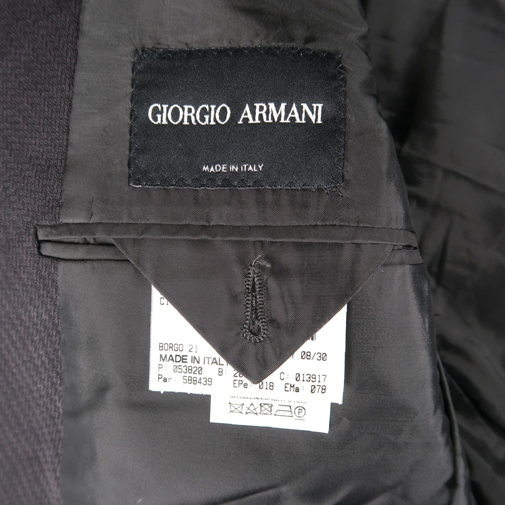 Giorgio Armani VINTAGE Giorgio Armani Blazer Two-Button Black Textured Made In Italy 54 Mens Jacket Single-Breasted 2 Button Sport Coat Size 54R - 7 Thumbnail