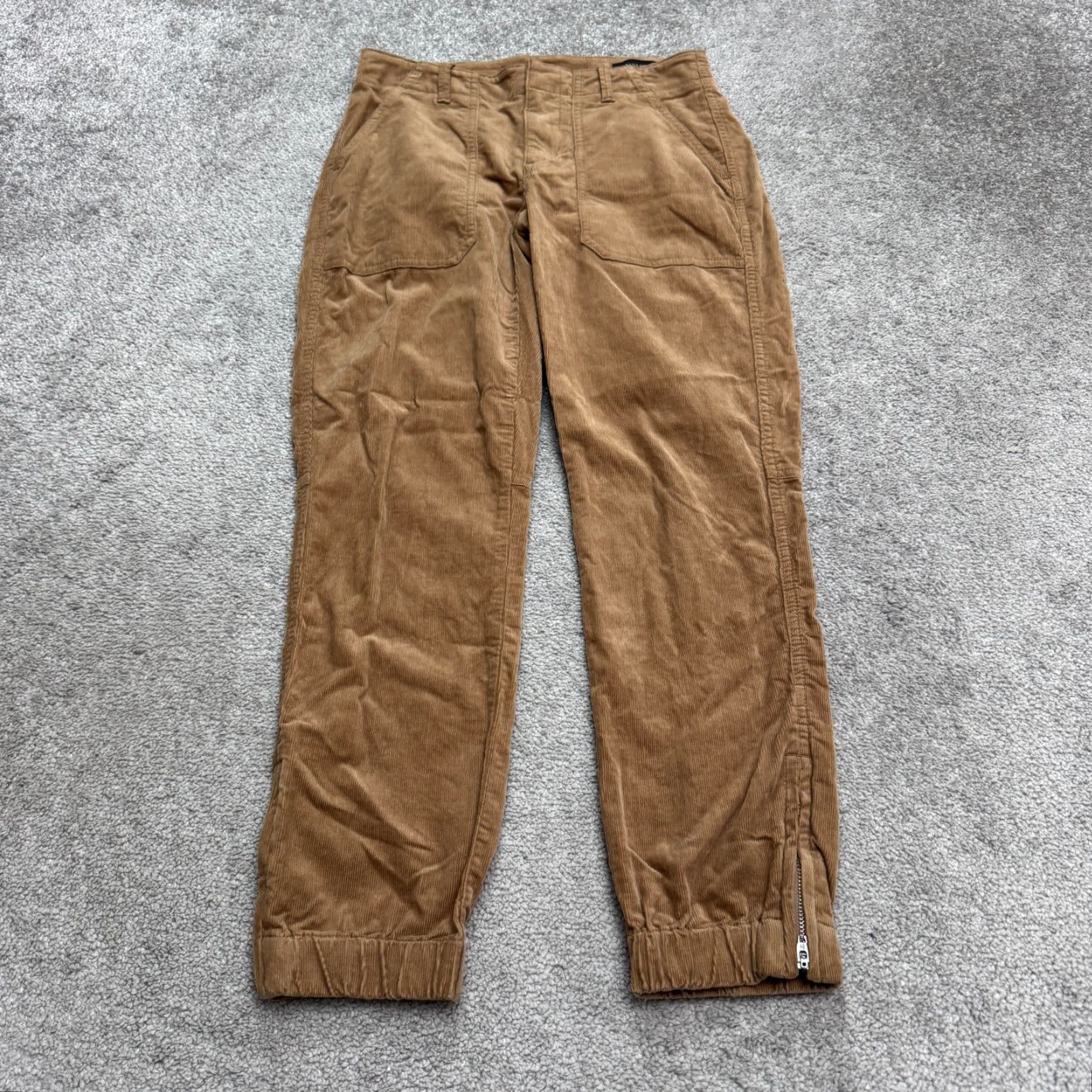 Banana Republic Banana Republic Corduroy Jogger Pants Womens 0 Brown Ankle Zip Utility Stretch Size 25" / US 0 / IT 36 - 2 Thumbnail