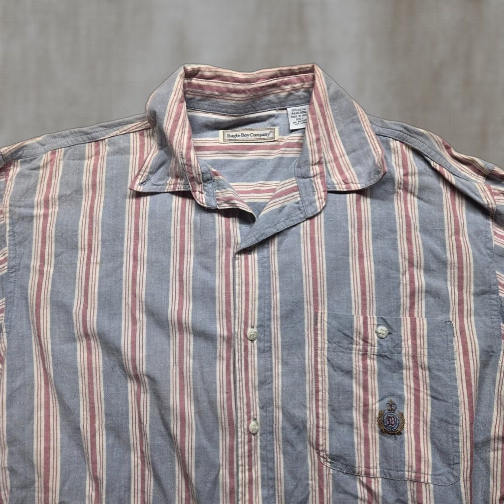 Bugle Boy Bugle Boy Shirt Long Sleeve Button-Down Men L Multicolor Striped Casual Business Travel All Seasons Pockets Button-Up Size US L / EU 52-54 / 3 - 1 Thumbnail