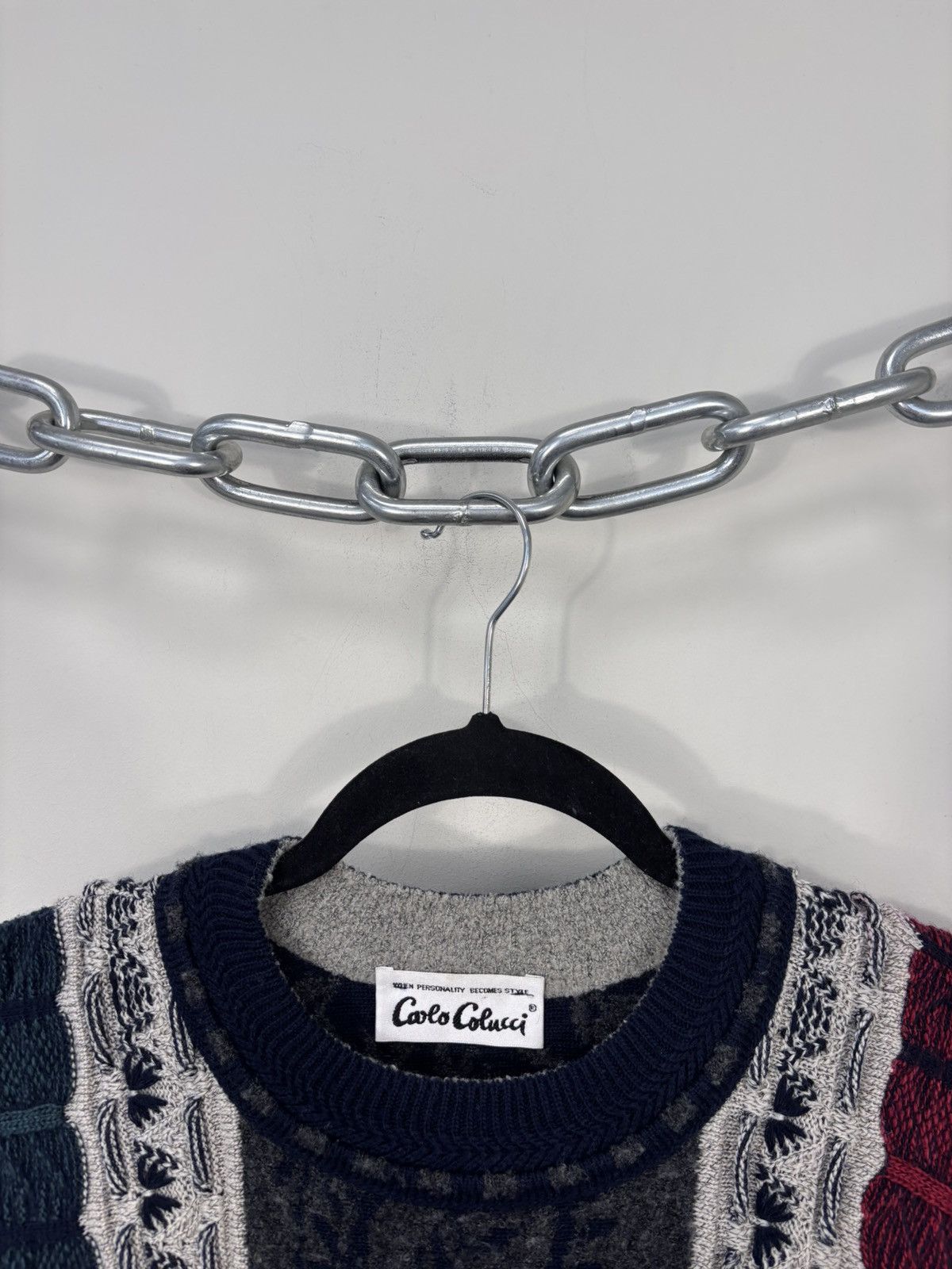 Carlo Colucci Carlo Colucci Vintage 3D Textured Knit Wool Blend Sweater Size US XL / EU 56 / 4 - 4 Thumbnail