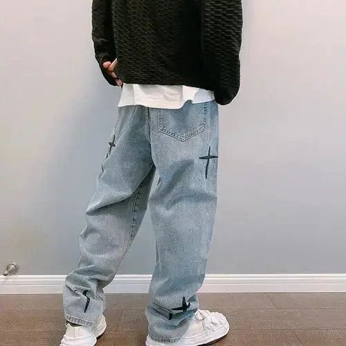 Japanese Brand Lightwash cross patch denim Size US 31 - 2 Thumbnail