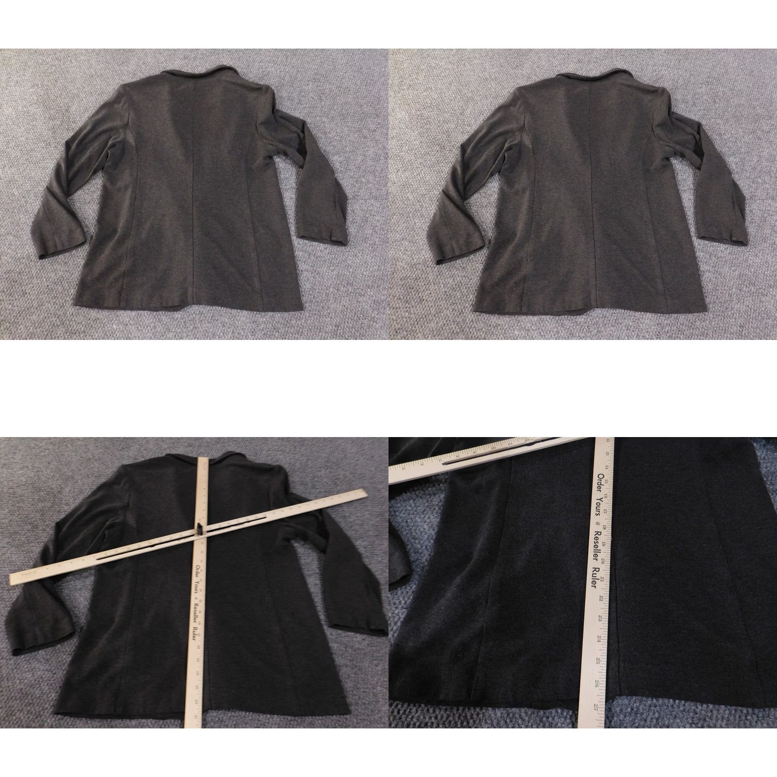 J. Jill J. Jill Blazer Womens Medium Gray Open Front Ponte Knit Jacket Full Zip Lined Collared Classic BLAZER Women M Gray Knit Jacket Size M / US 6-8 / IT 42-44 - 8 Thumbnail