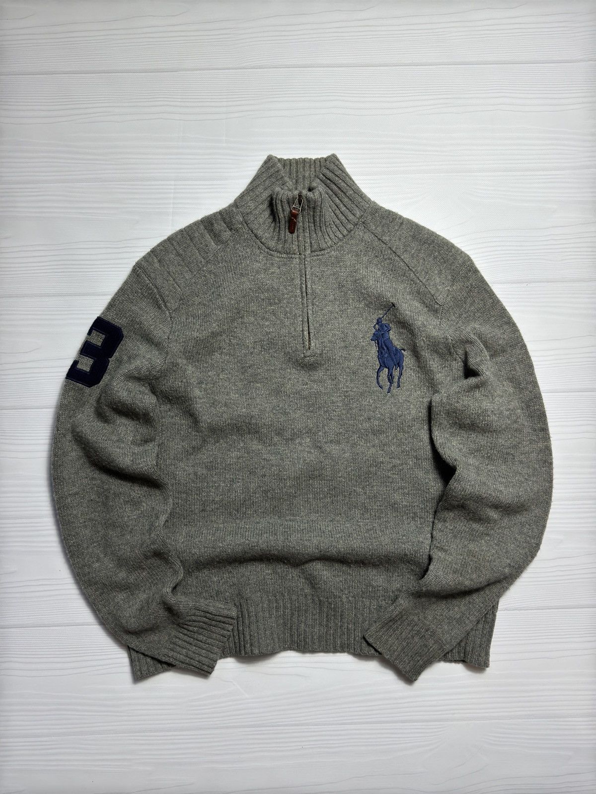Polo Ralph Lauren × Vintage Polo Ralph Lauren 1/4 Zip Sweater Wool Size US L / EU 52-54 / 3 - 1 Thumbnail