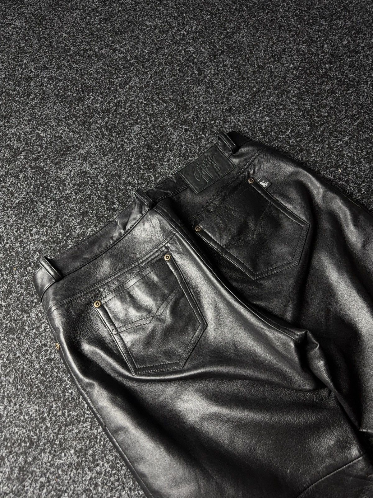 Japanese Brand 🔥VNTG Leather Biker Opium Flared Pants Avant Garde Gothic Size 30" / US 8 / IT 44 - 15 Thumbnail