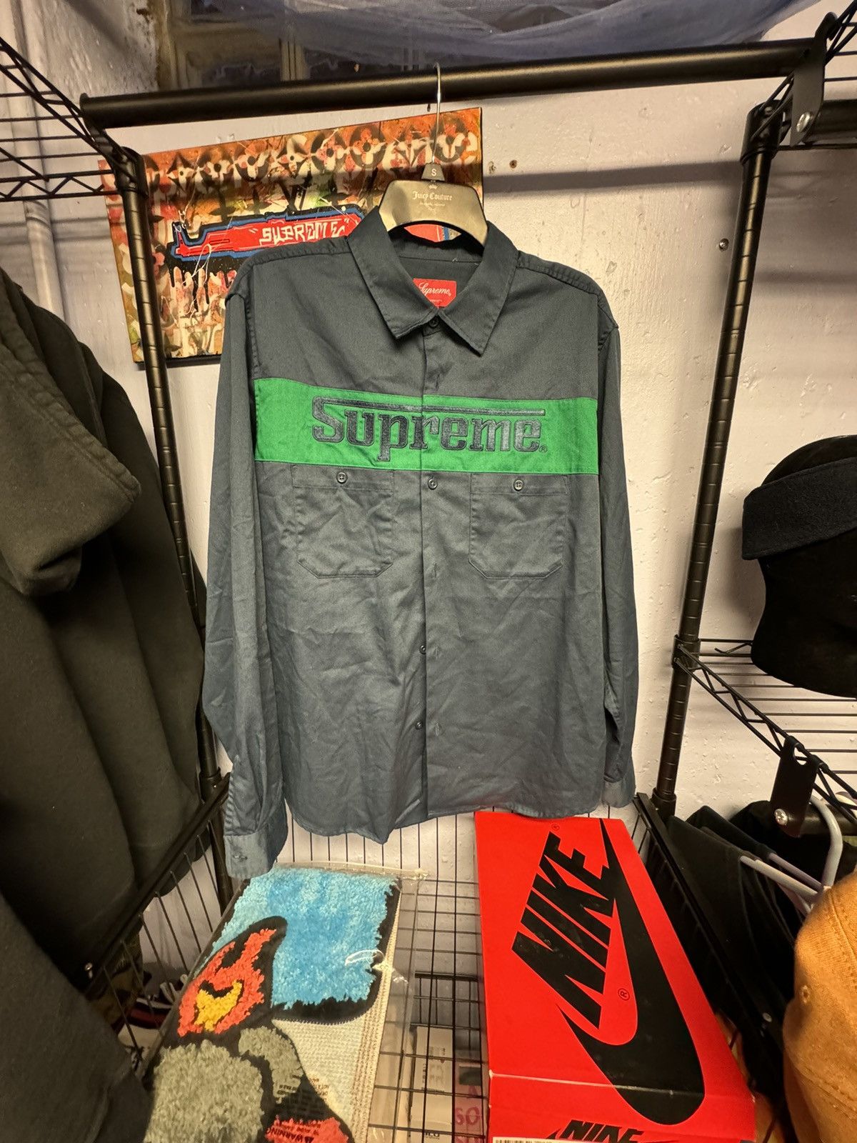 Supreme Supreme Racing Logo Work Shirt Navy Large Size US L / EU 52-54 / 3 - 2 Thumbnail